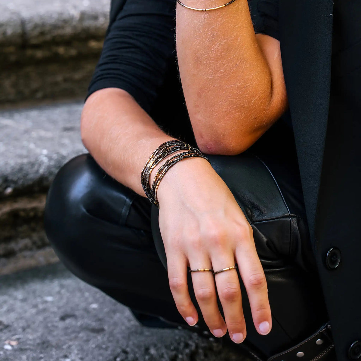 collier / bracelet ABBY 6 - Brun - Têtes Blondes
