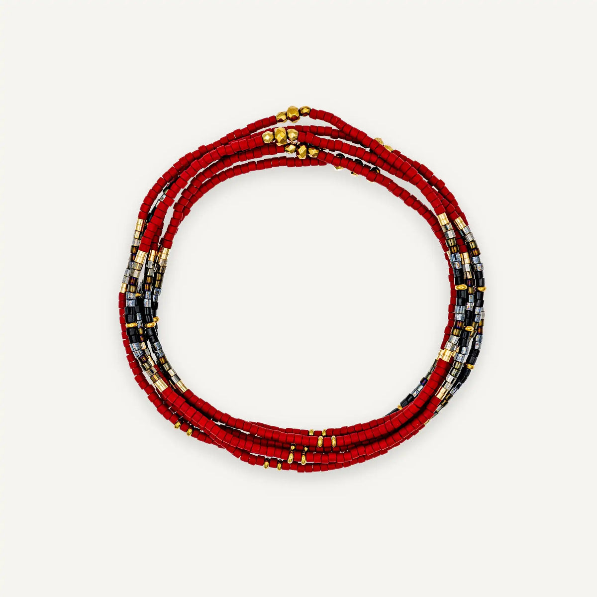collier / bracelet ABBY 6 - Rouge - Têtes Blondes