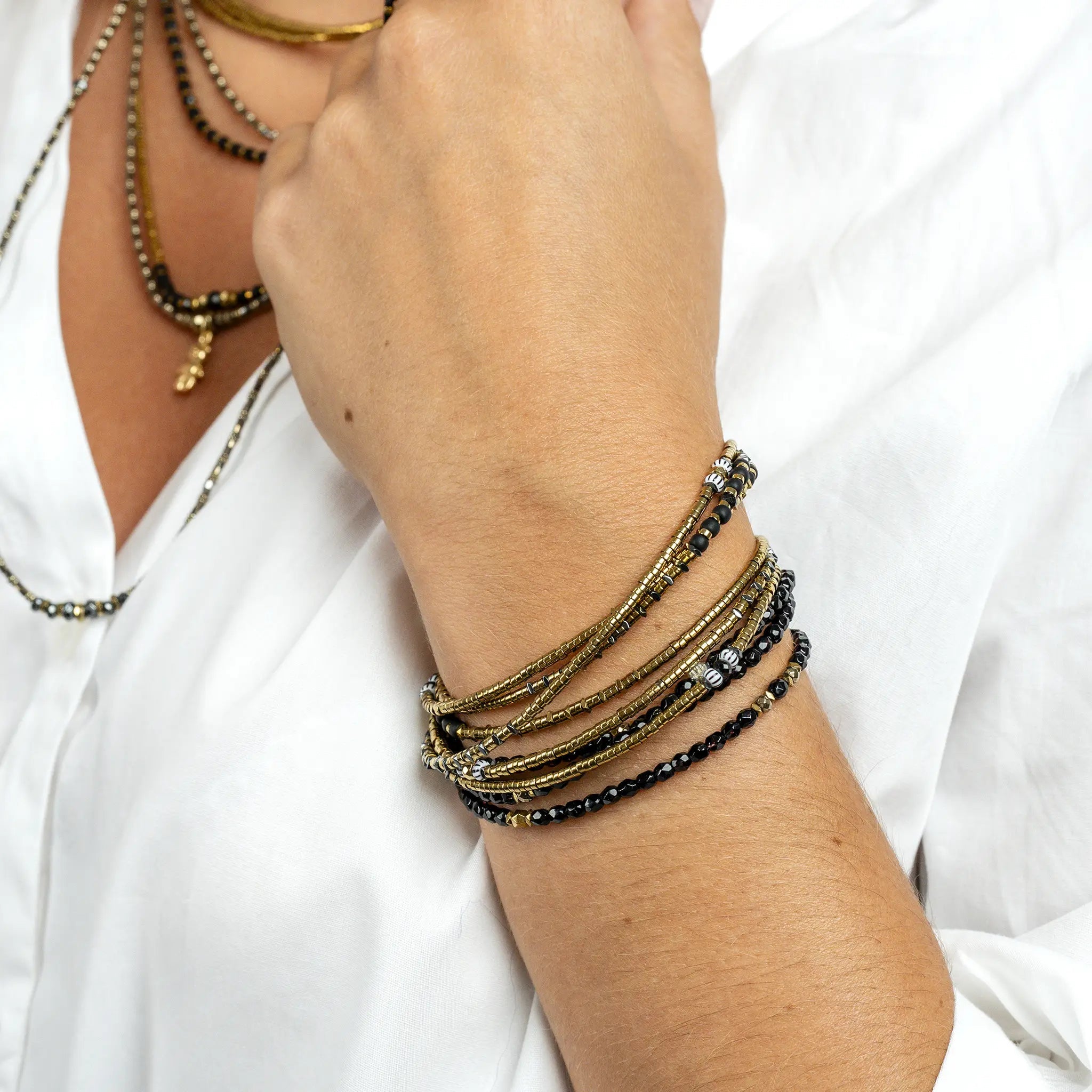 collier / bracelet ALICE 6 - Black - Têtes Blondes