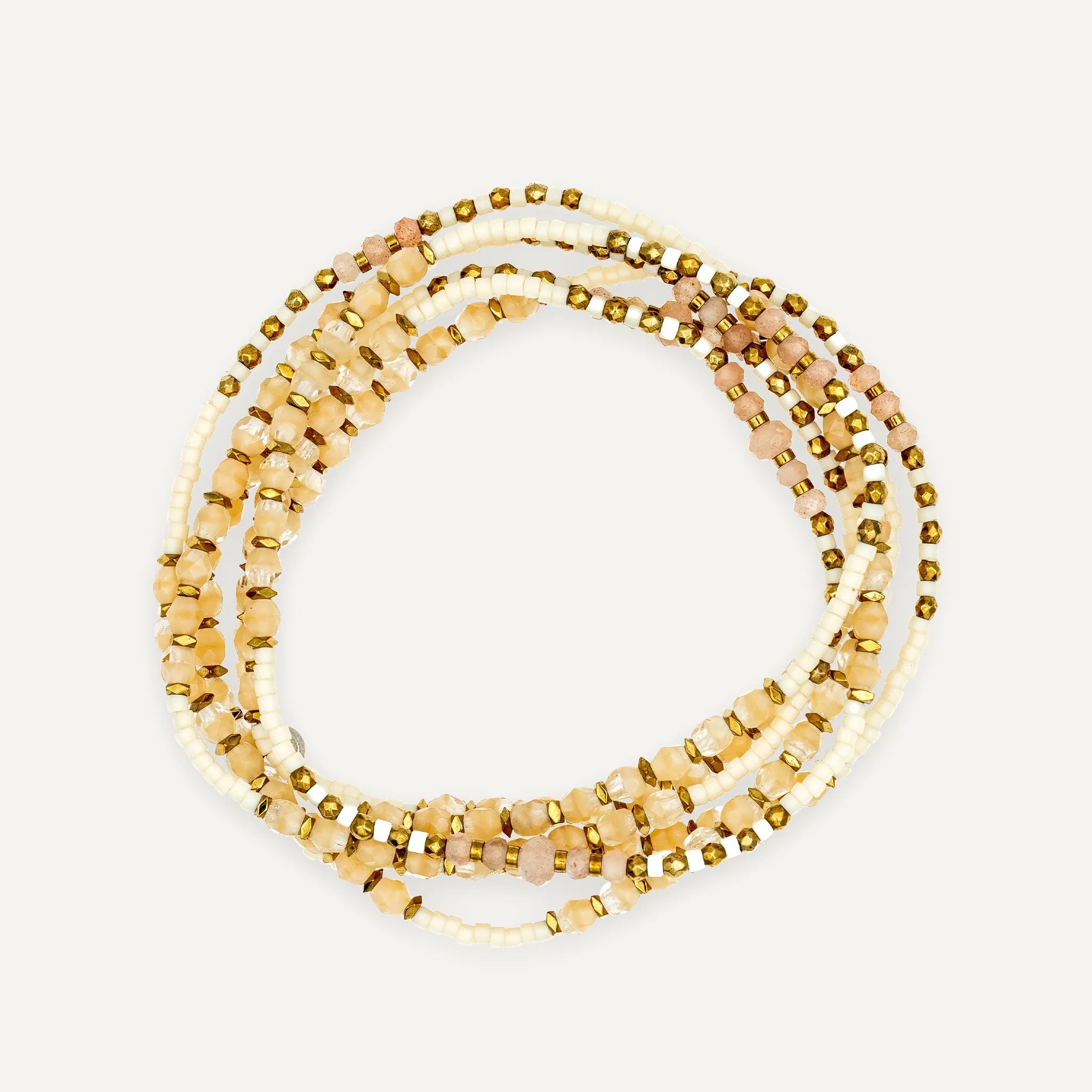collier / bracelet ALIGNEMENT 6 - Vanille - Têtes Blondes