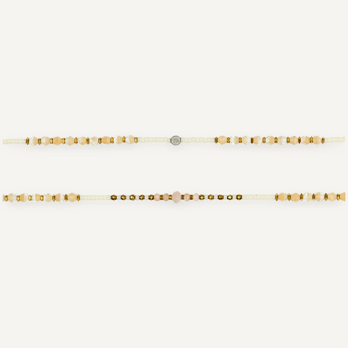 collier / bracelet ALIGNEMENT 6 - Vanille - Têtes Blondes