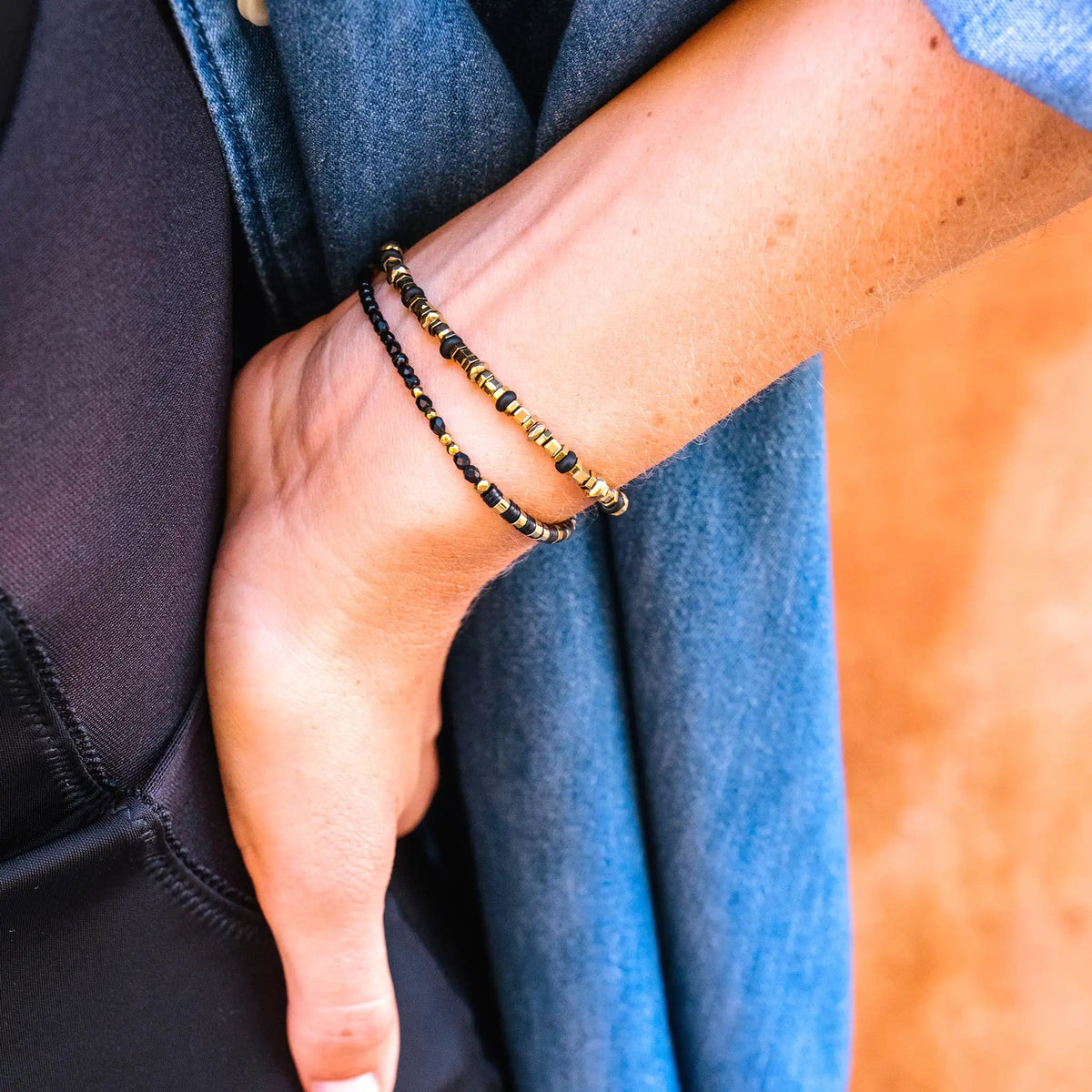 collier / bracelet ALINE 1 - Noir - Têtes Blondes