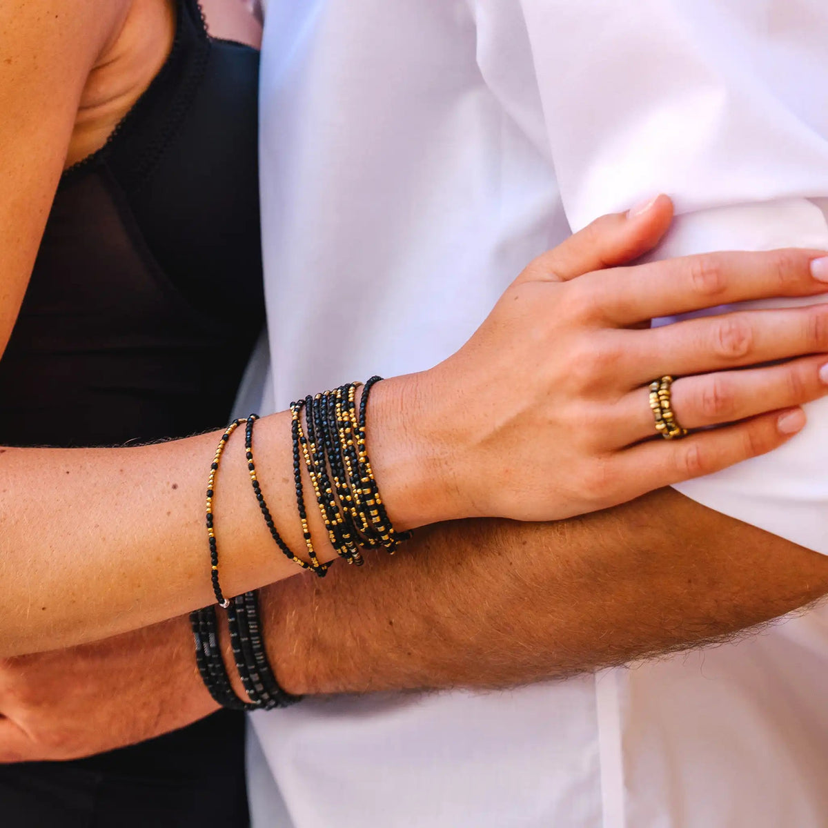 collier / bracelet ALINE 6 - Noir - Têtes Blondes