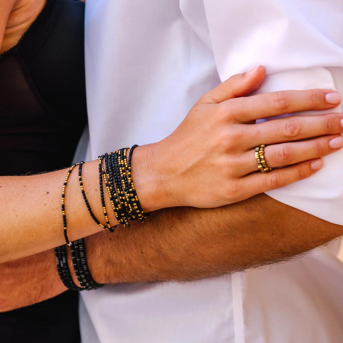 collier / bracelet ALINE 6 - Noir - Têtes Blondes