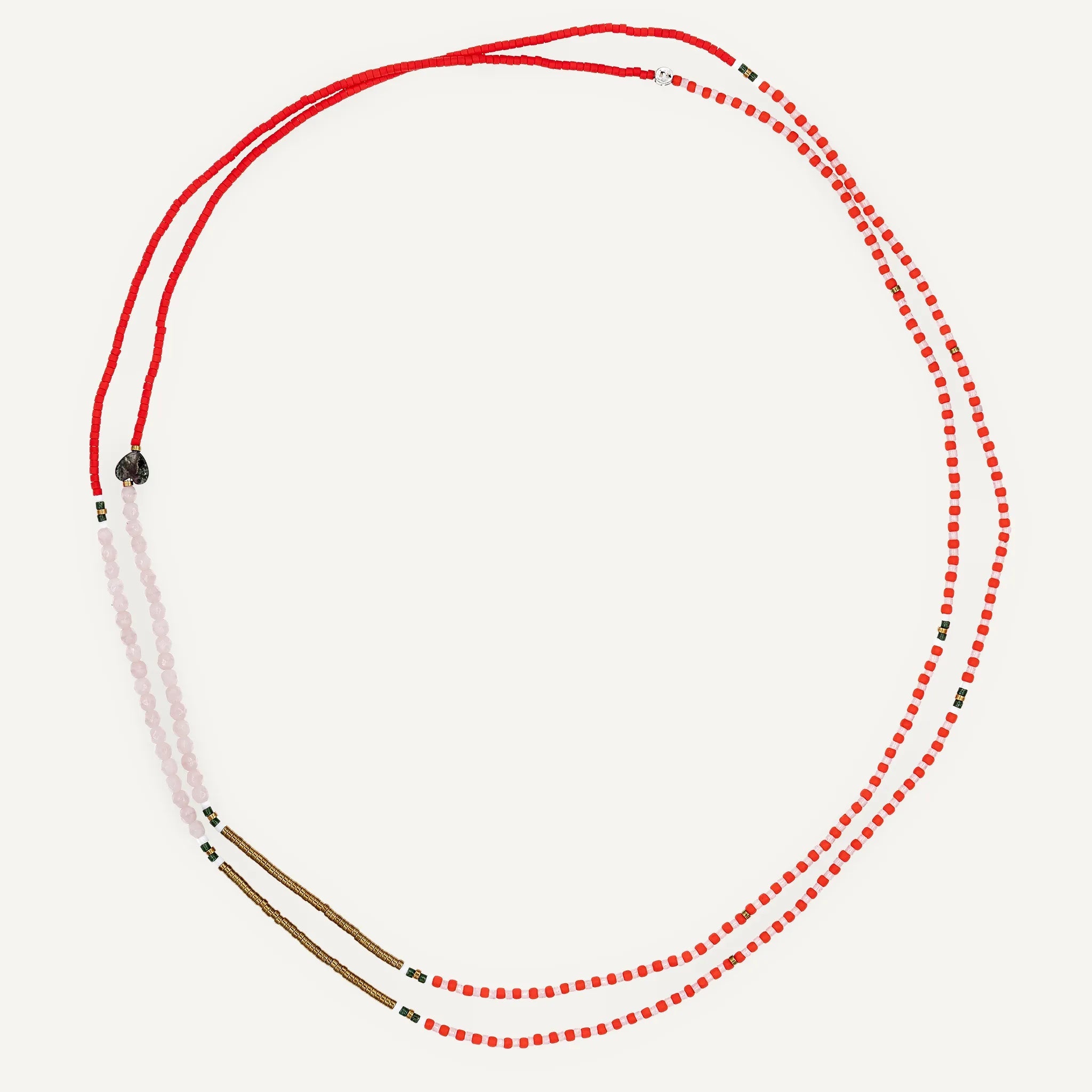 collier / bracelet AMOUR 6 - Rose & Rouge - Têtes Blondes