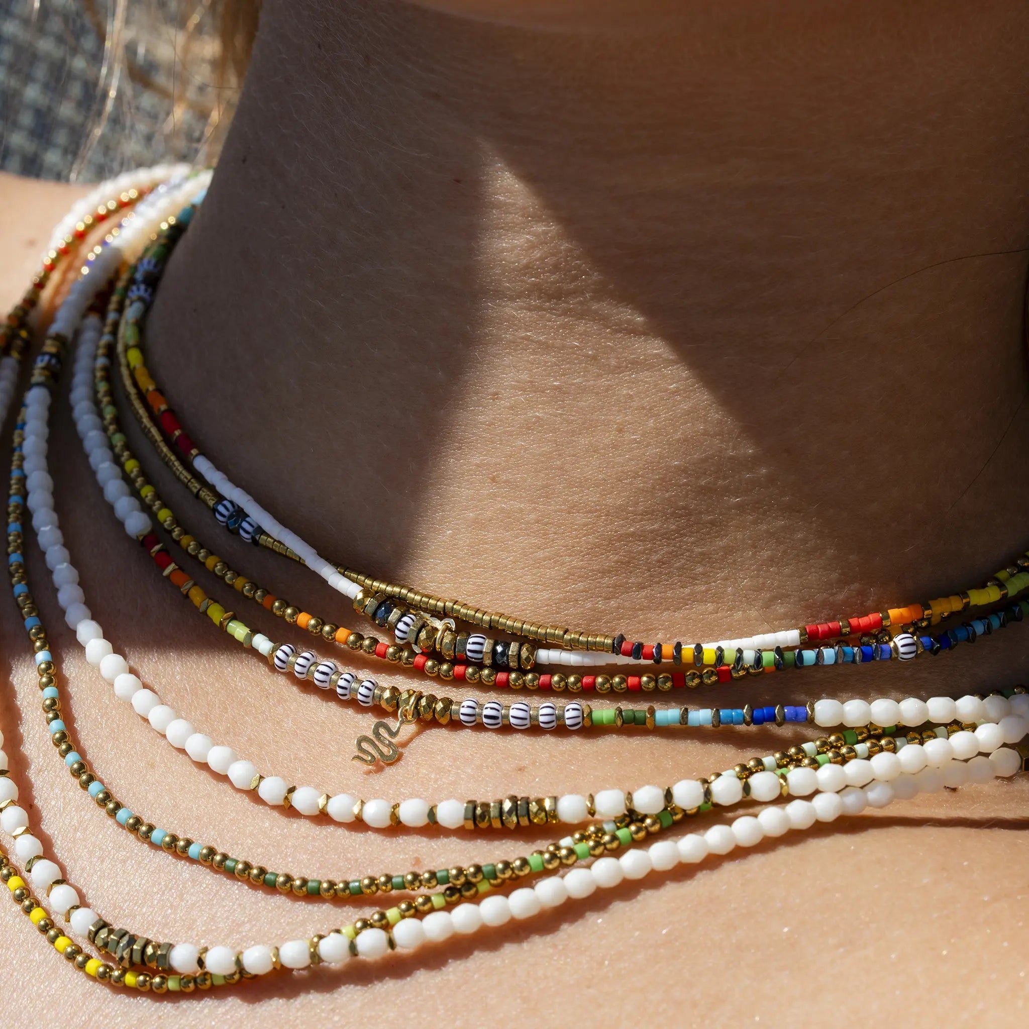 collier / bracelet ANA - Vanille Rainbow - Têtes Blondes