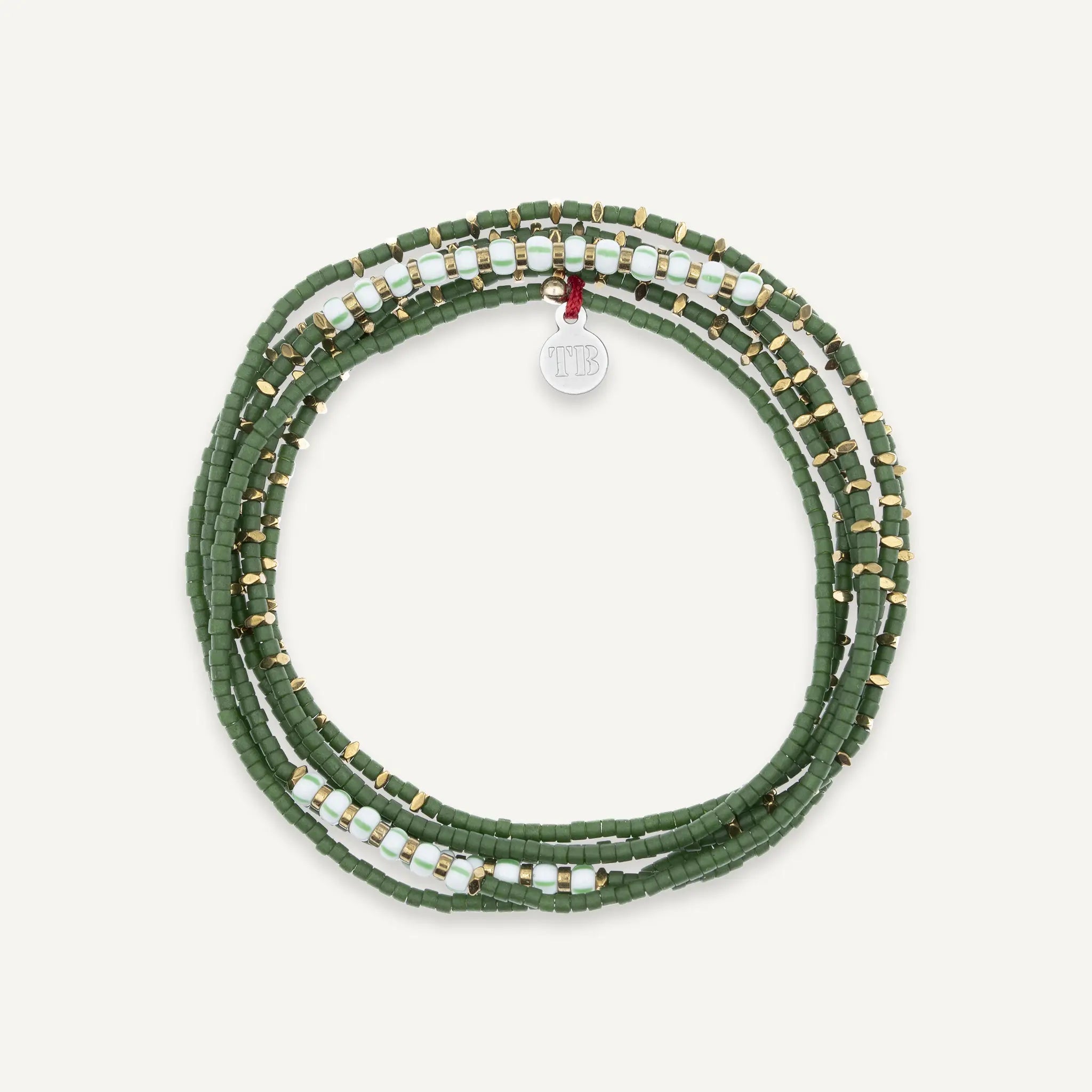 collier / bracelet ANDY Vert Mat 6 - Têtes Blondes
