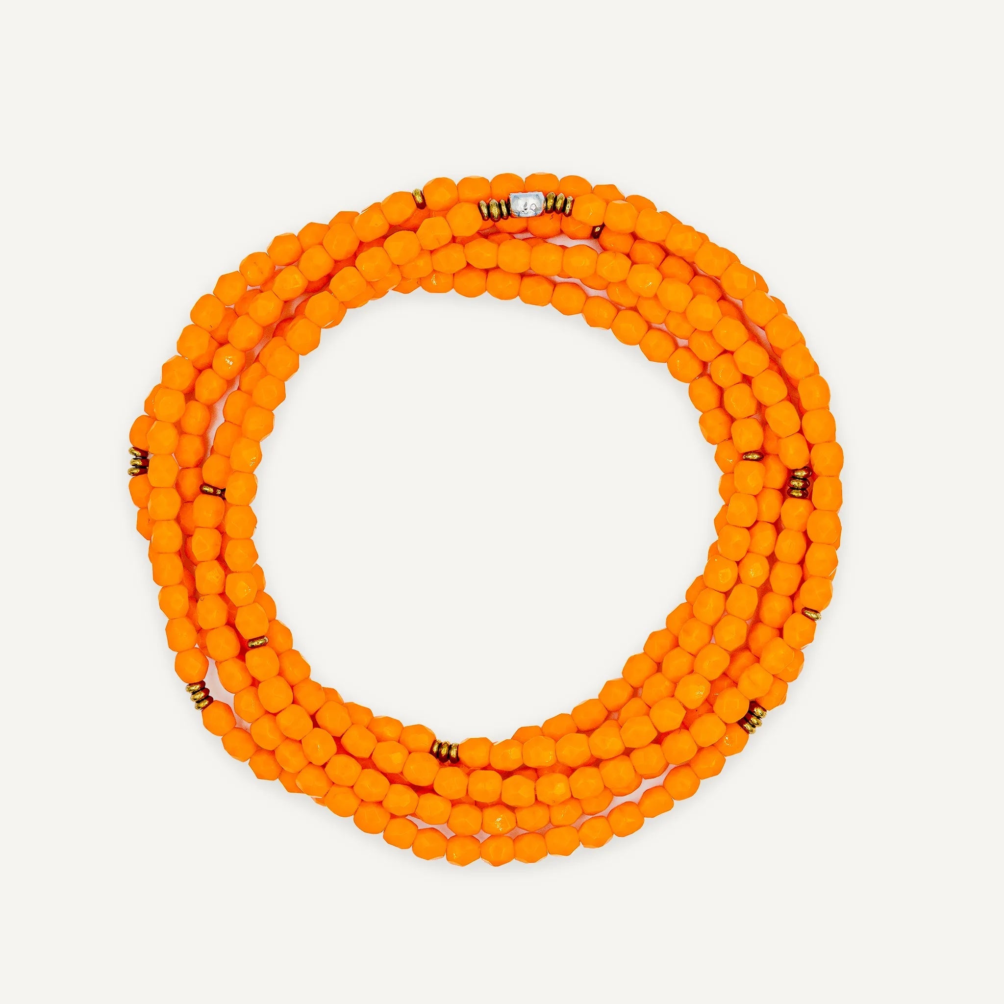 collier / bracelet ANNE - Orange - Têtes Blondes