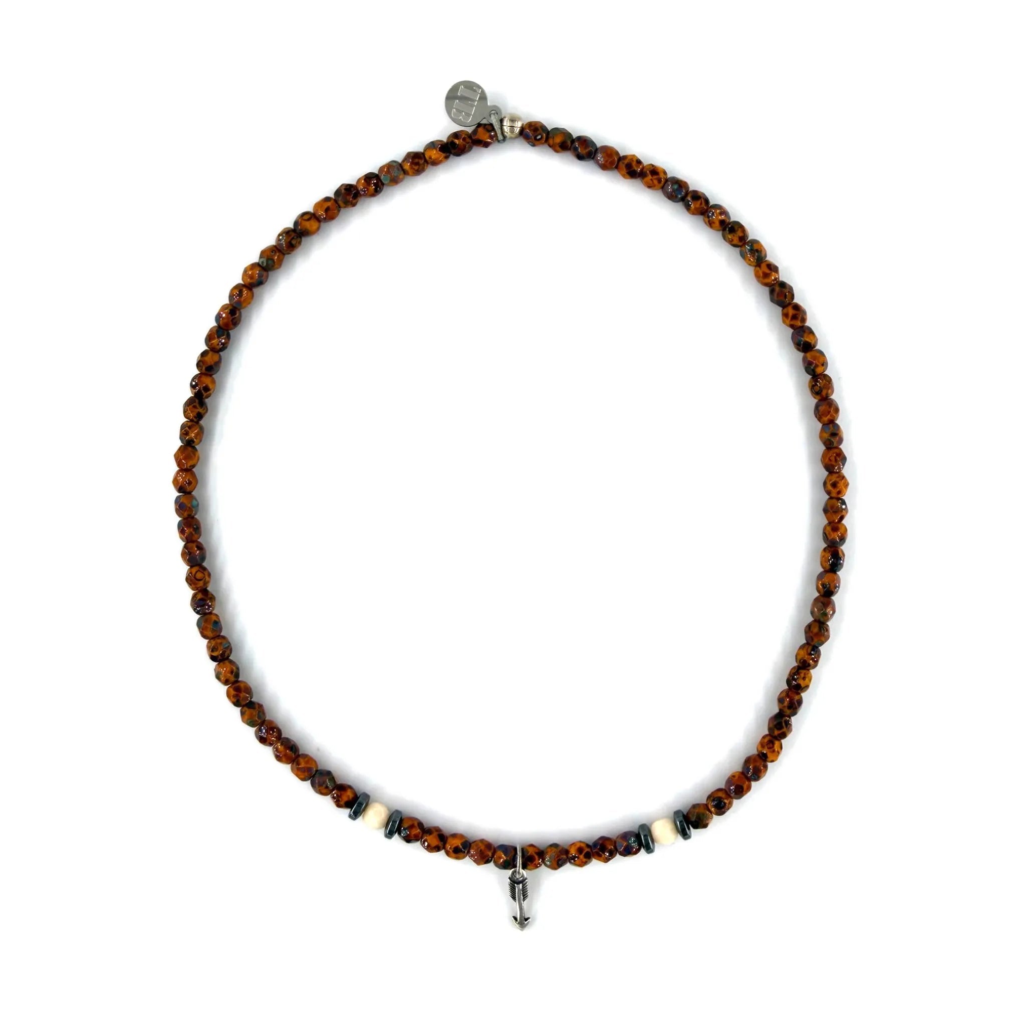 collier / bracelet ARROW - Orange Marbré - Têtes Blondes