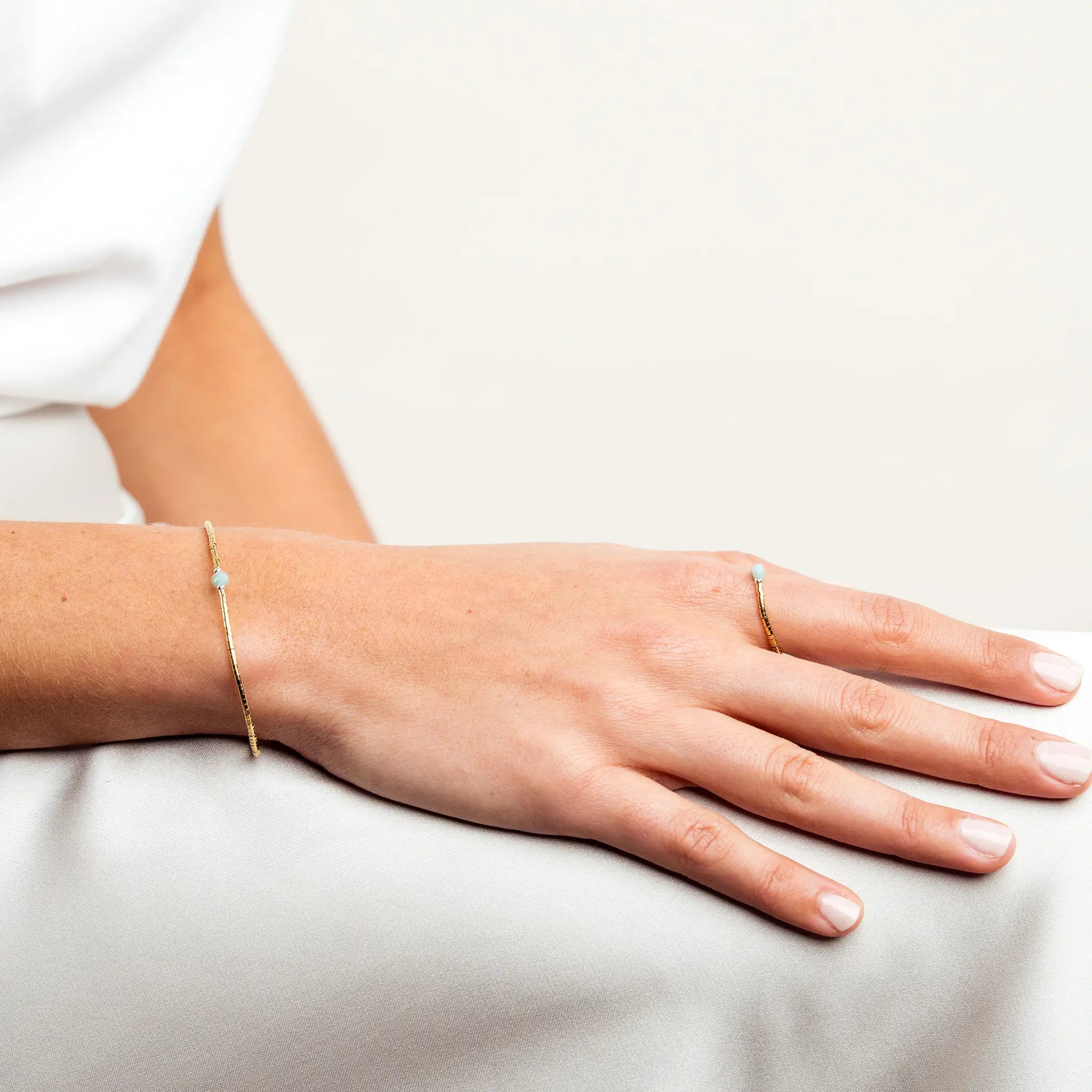 collier / bracelet AVA 1 - Amazonite - Têtes Blondes