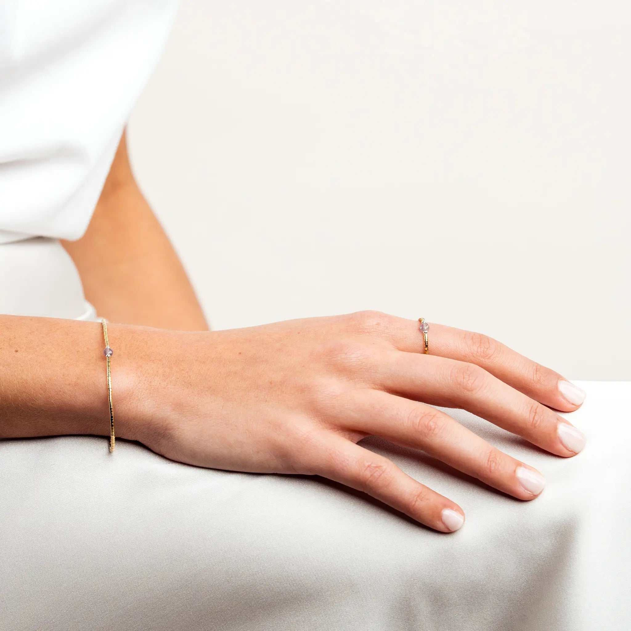 collier / bracelet AVA 1 - Améthyste - Têtes Blondes