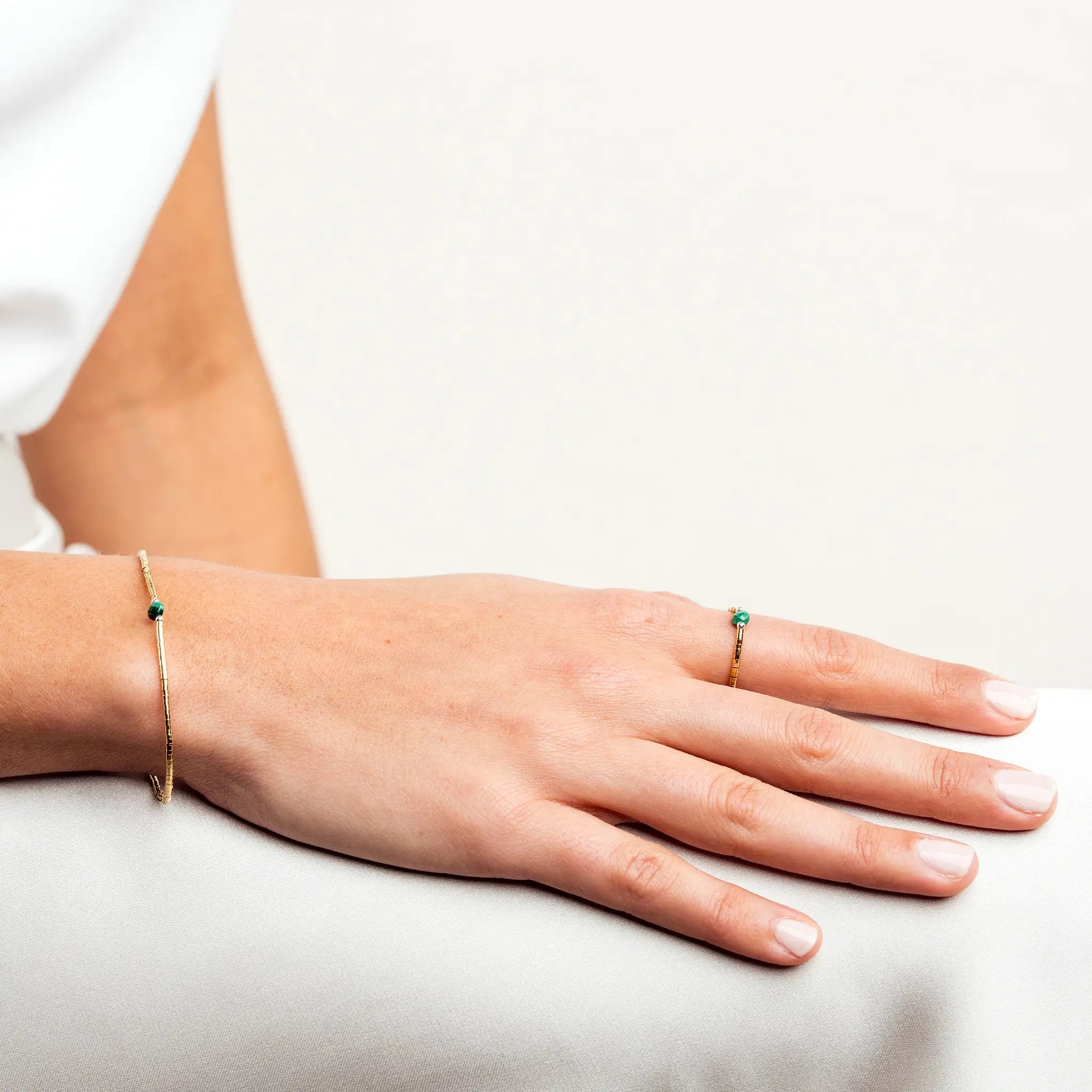 collier / bracelet AVA 1 - Malachite - Têtes Blondes