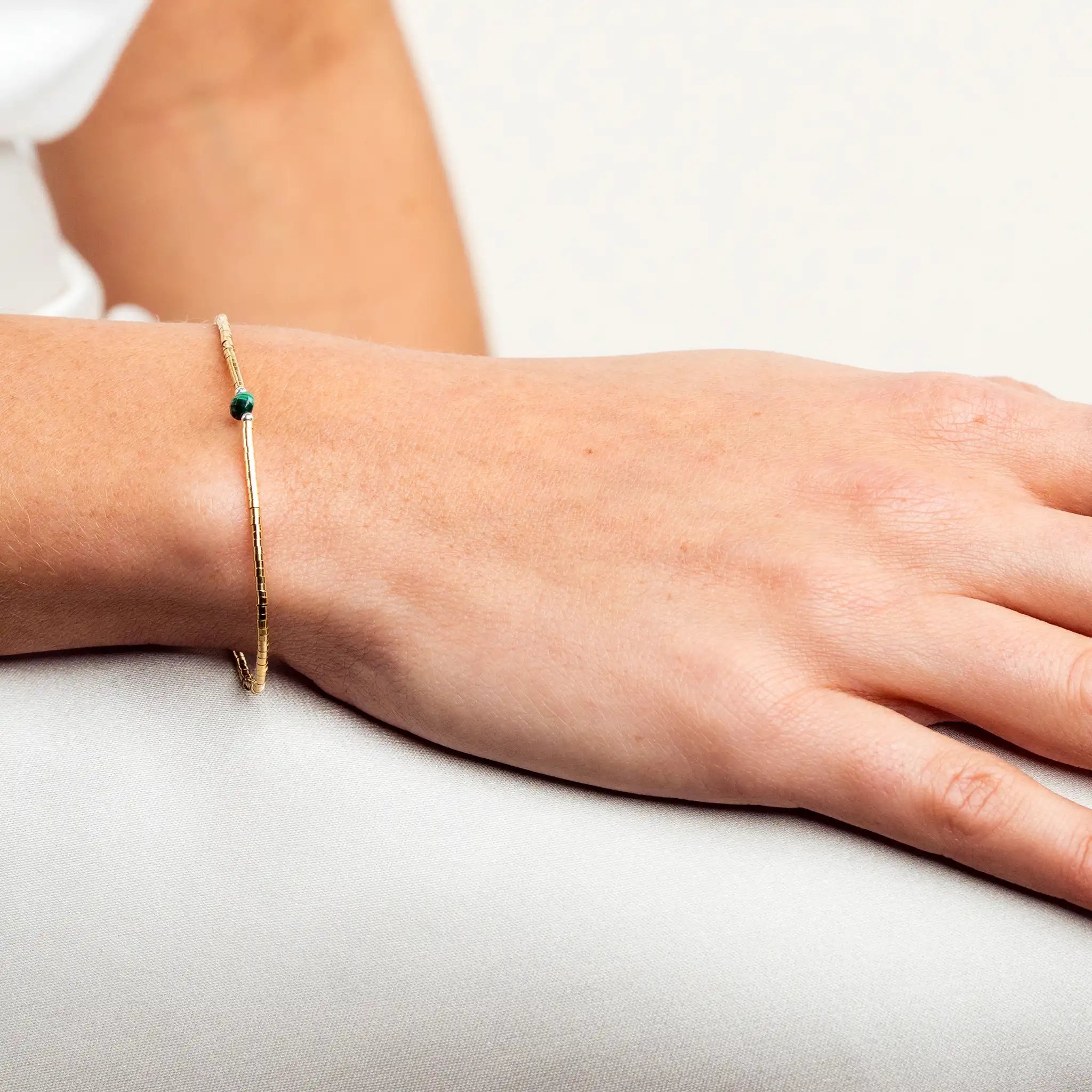 collier / bracelet AVA 1 - Malachite - Têtes Blondes