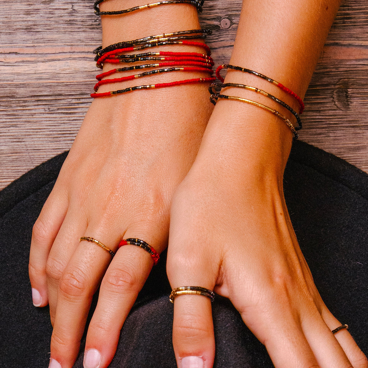 collier / bracelet Bague ABBY - Brun - Têtes Blondes