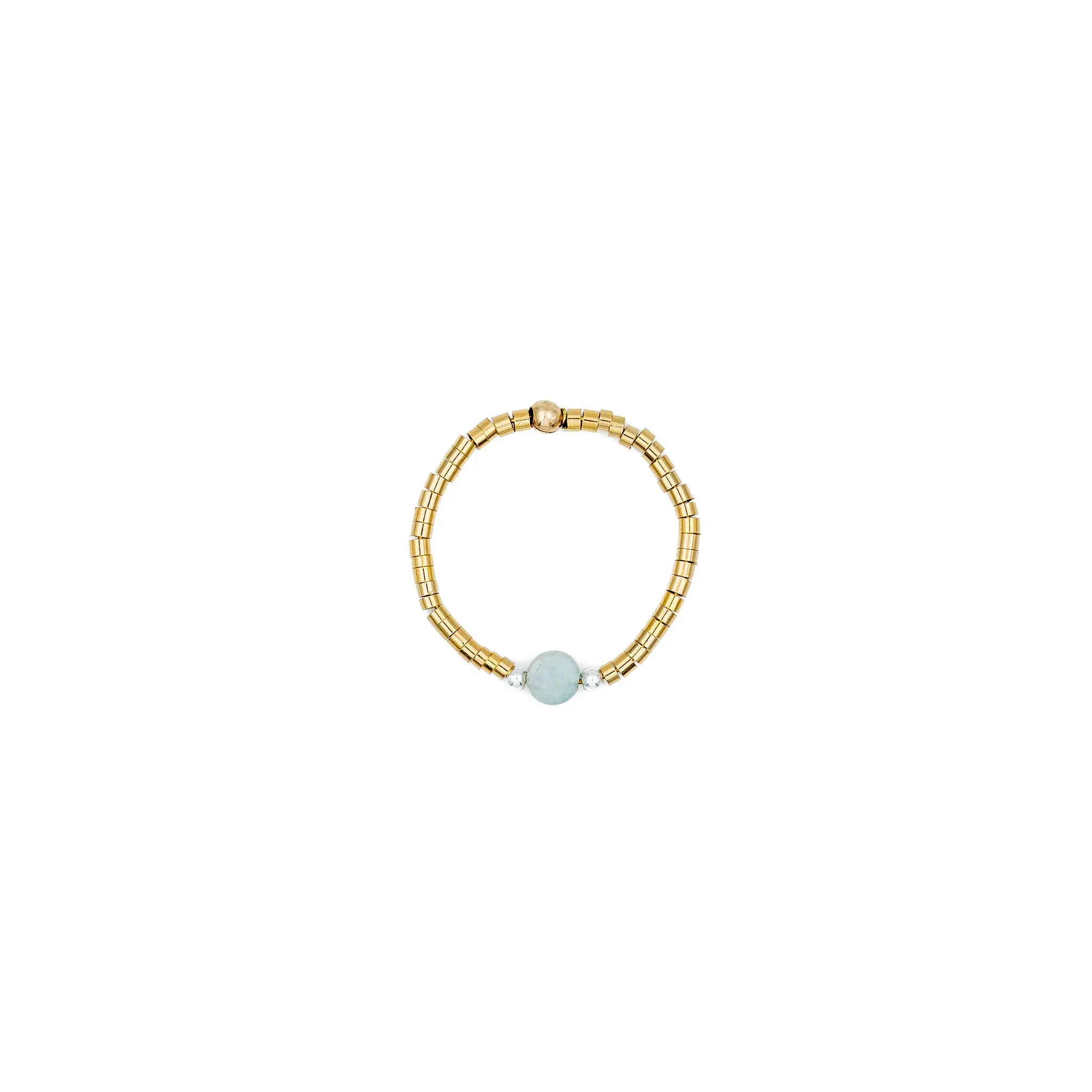 collier / bracelet BAGUE AVA - Amazonite - Têtes Blondes