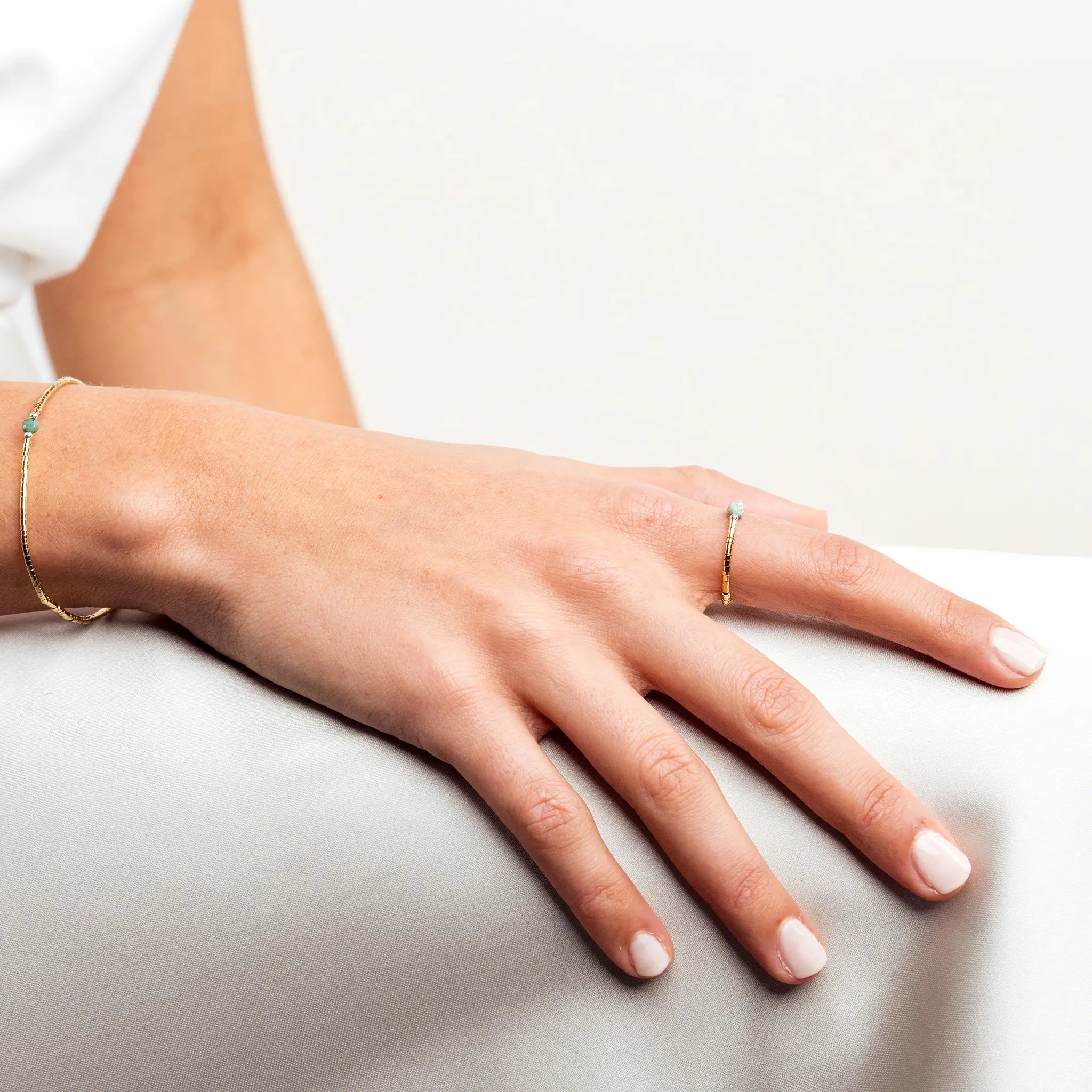 collier / bracelet BAGUE AVA - Turquoise d’Afrique - Têtes Blondes