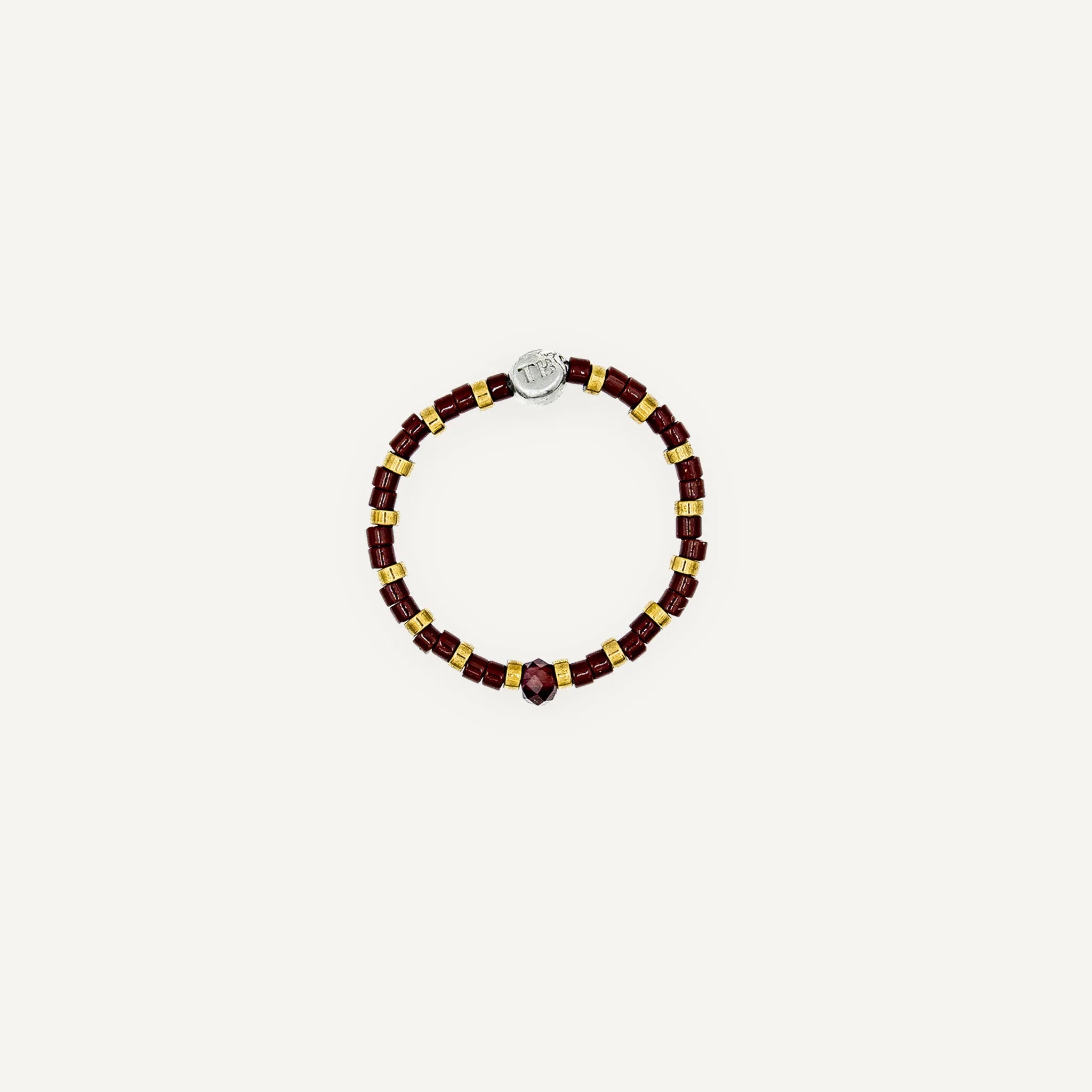collier / bracelet Bague Heishi - Bordeaux - Têtes Blondes