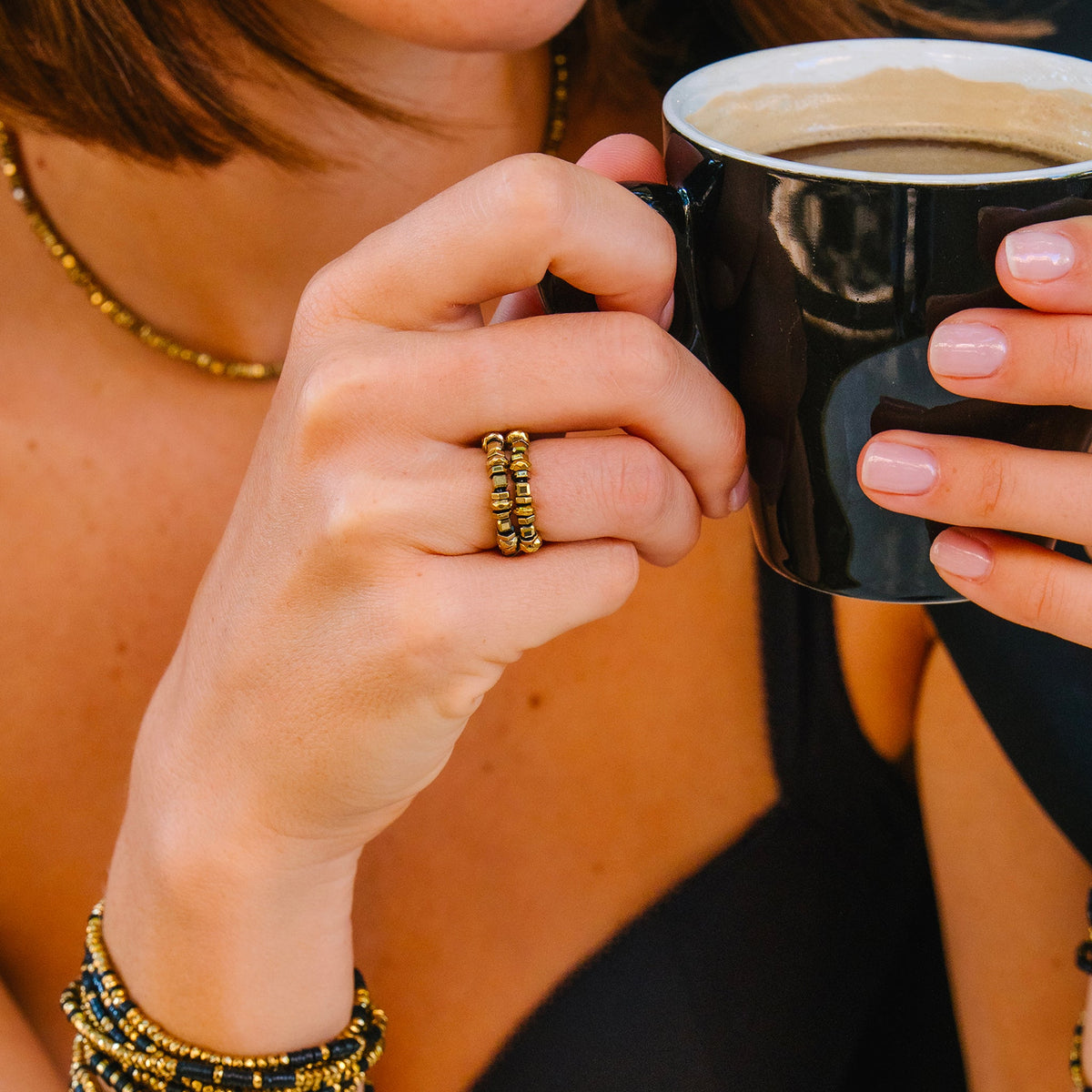 collier / bracelet Bague TRAVIS - Gold - Têtes Blondes