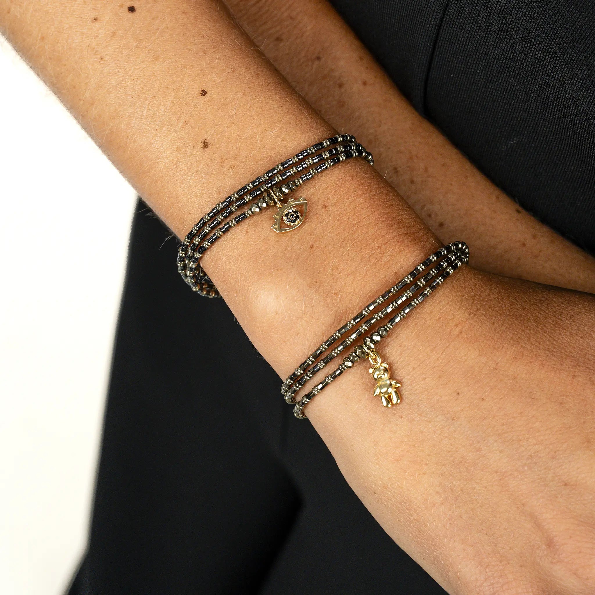 collier / bracelet BLACK MATI - Black Metal - Têtes Blondes