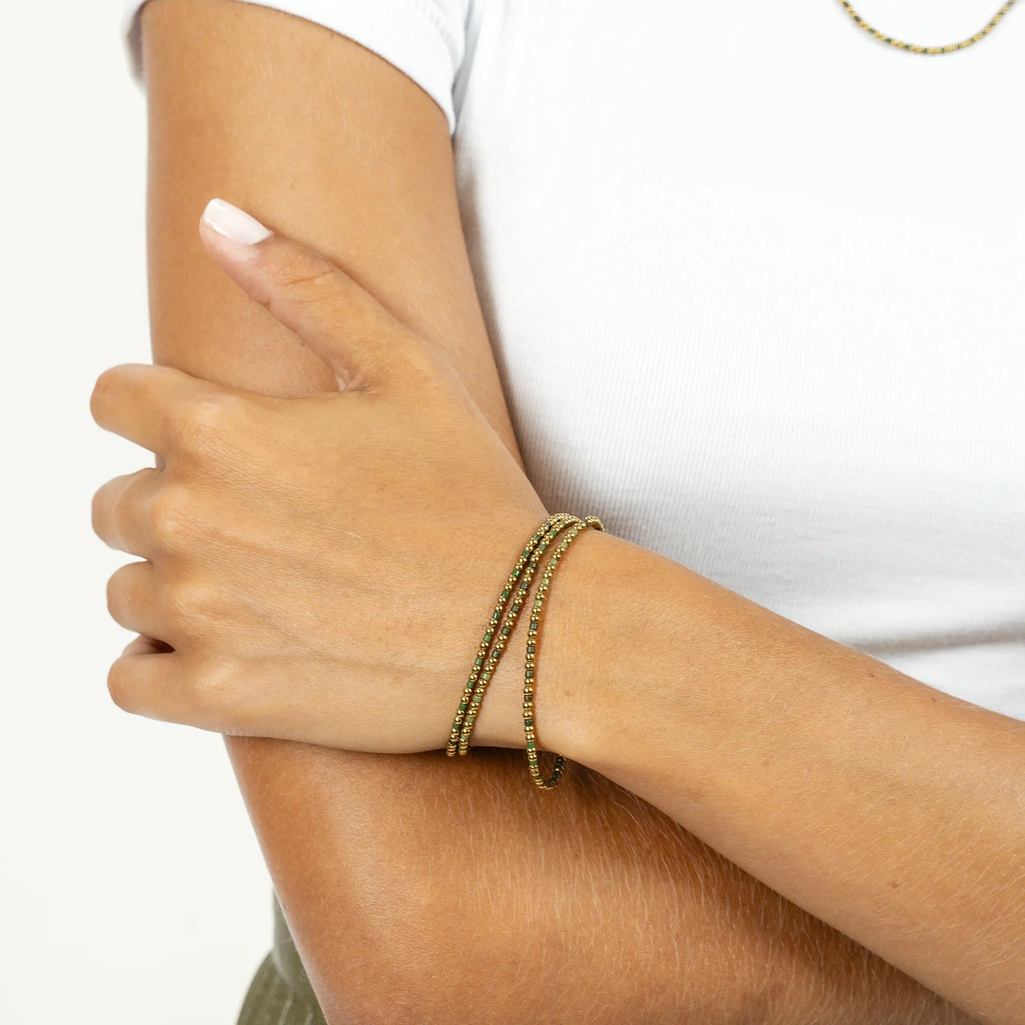 collier / bracelet BLISS GOLD 3 - Menthe - Têtes Blondes