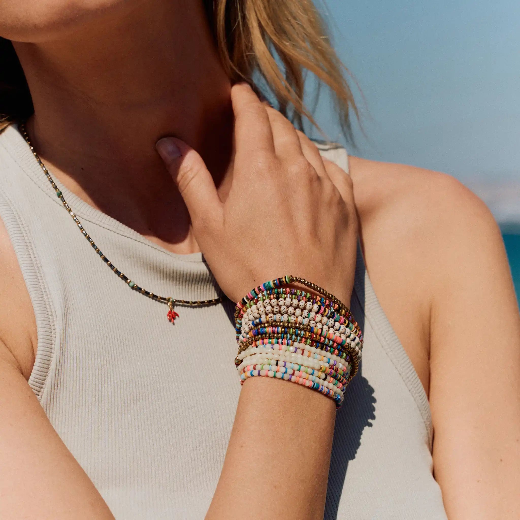 collier / bracelet BODHI 3 - Multicolore - Têtes Blondes