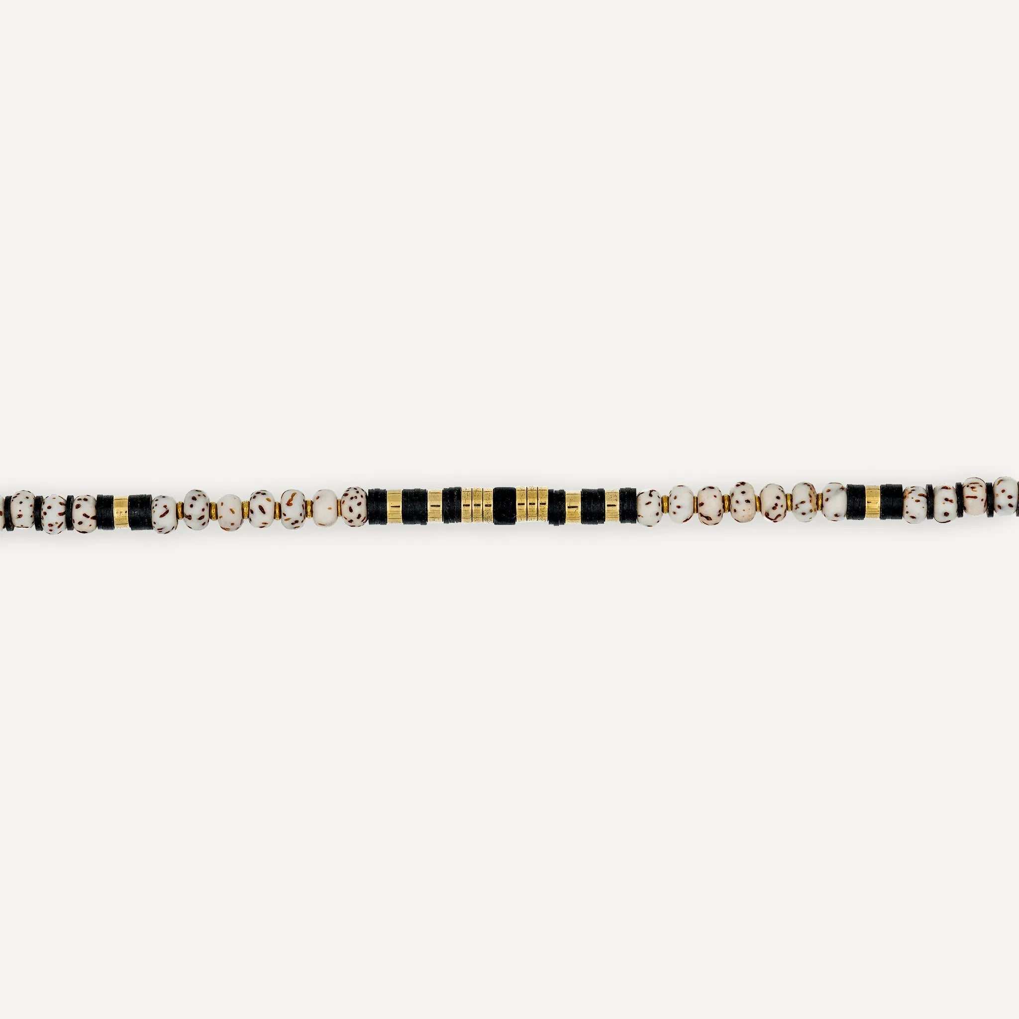 collier / bracelet BODHI 3 - Vanille & Noir - Têtes Blondes