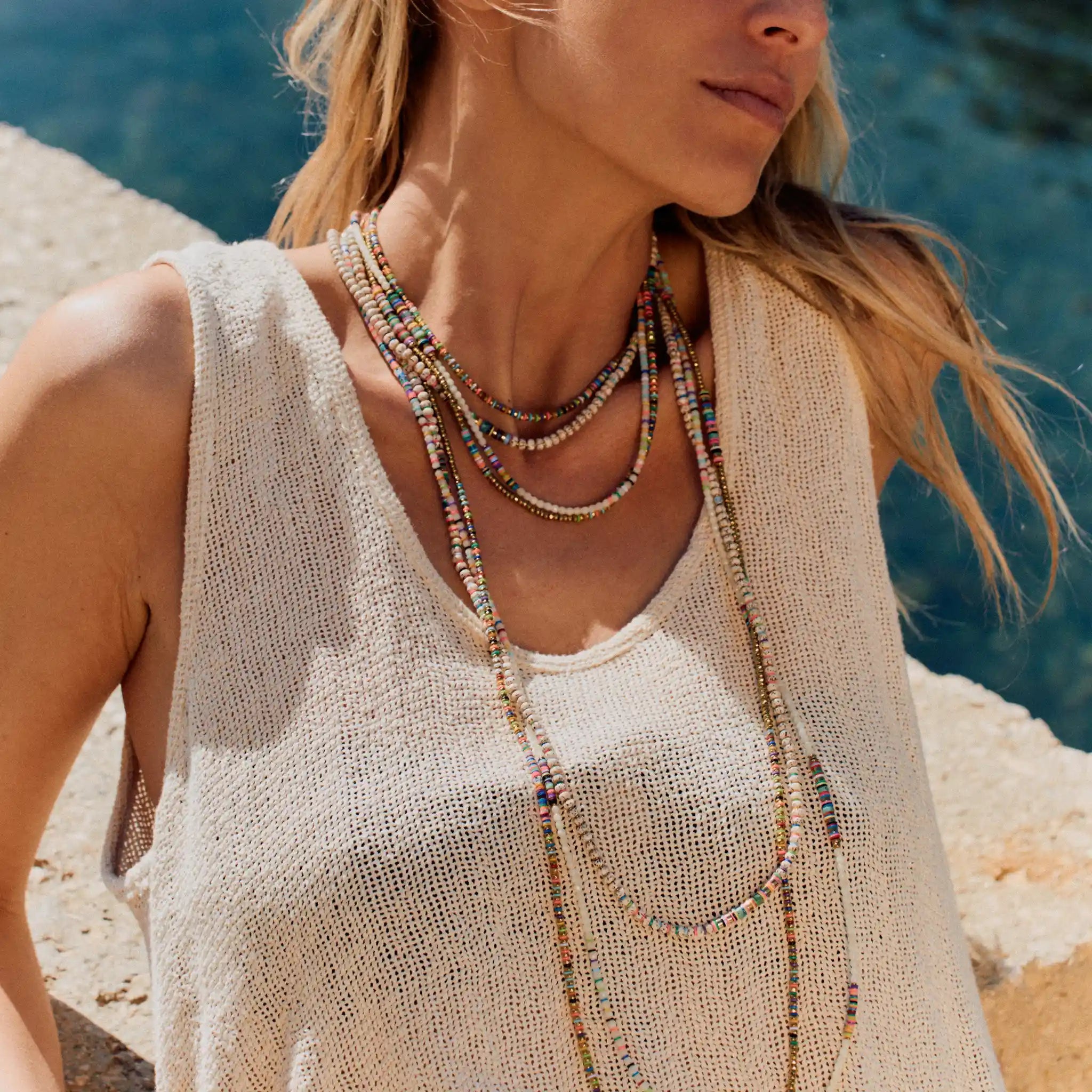 collier / bracelet BODHI 5 - Multicolore - Têtes Blondes