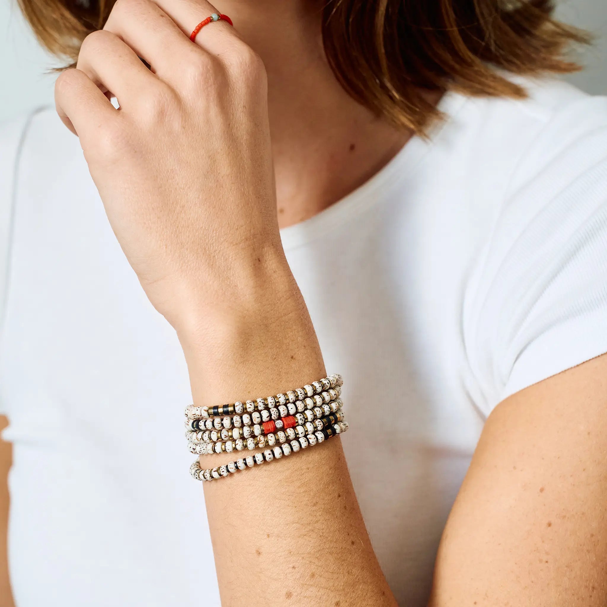 collier / bracelet BODHI - Vanille - Têtes Blondes