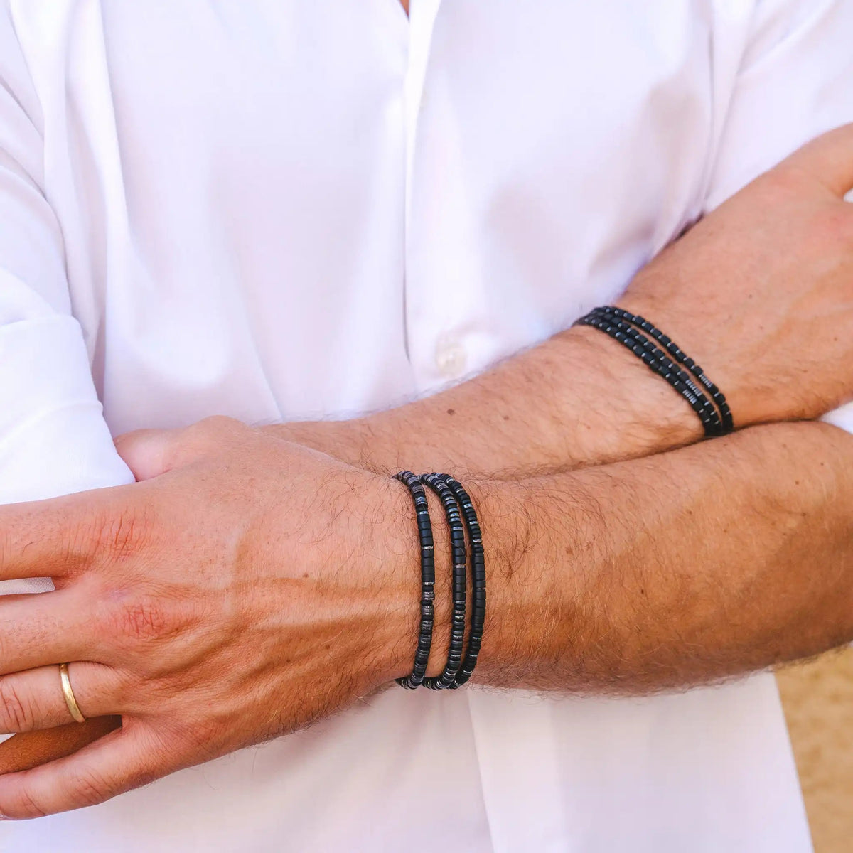 collier / bracelet CARL - Gris Quartz - Têtes Blondes