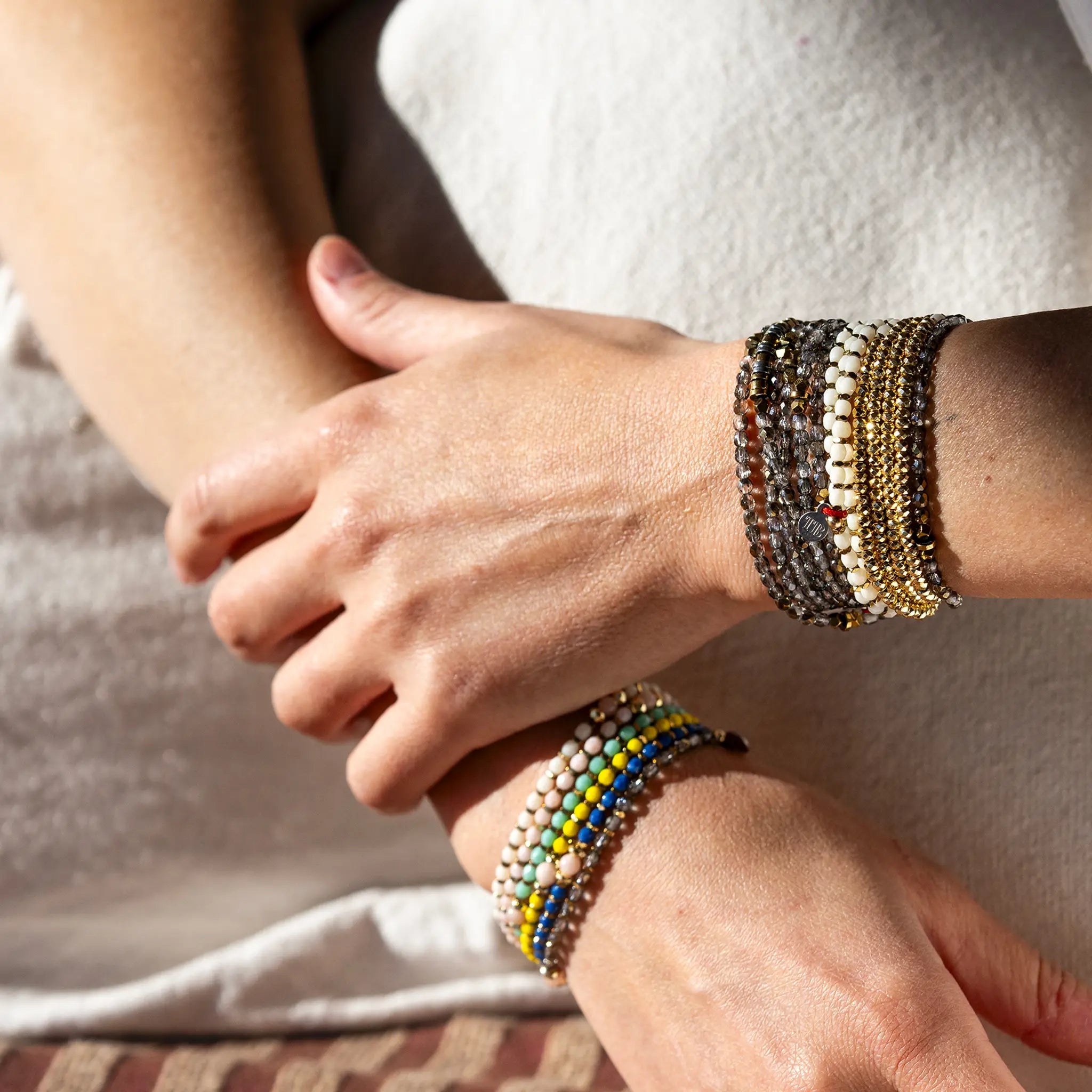collier / bracelet CAROLINE Gold Vanille - Têtes Blondes