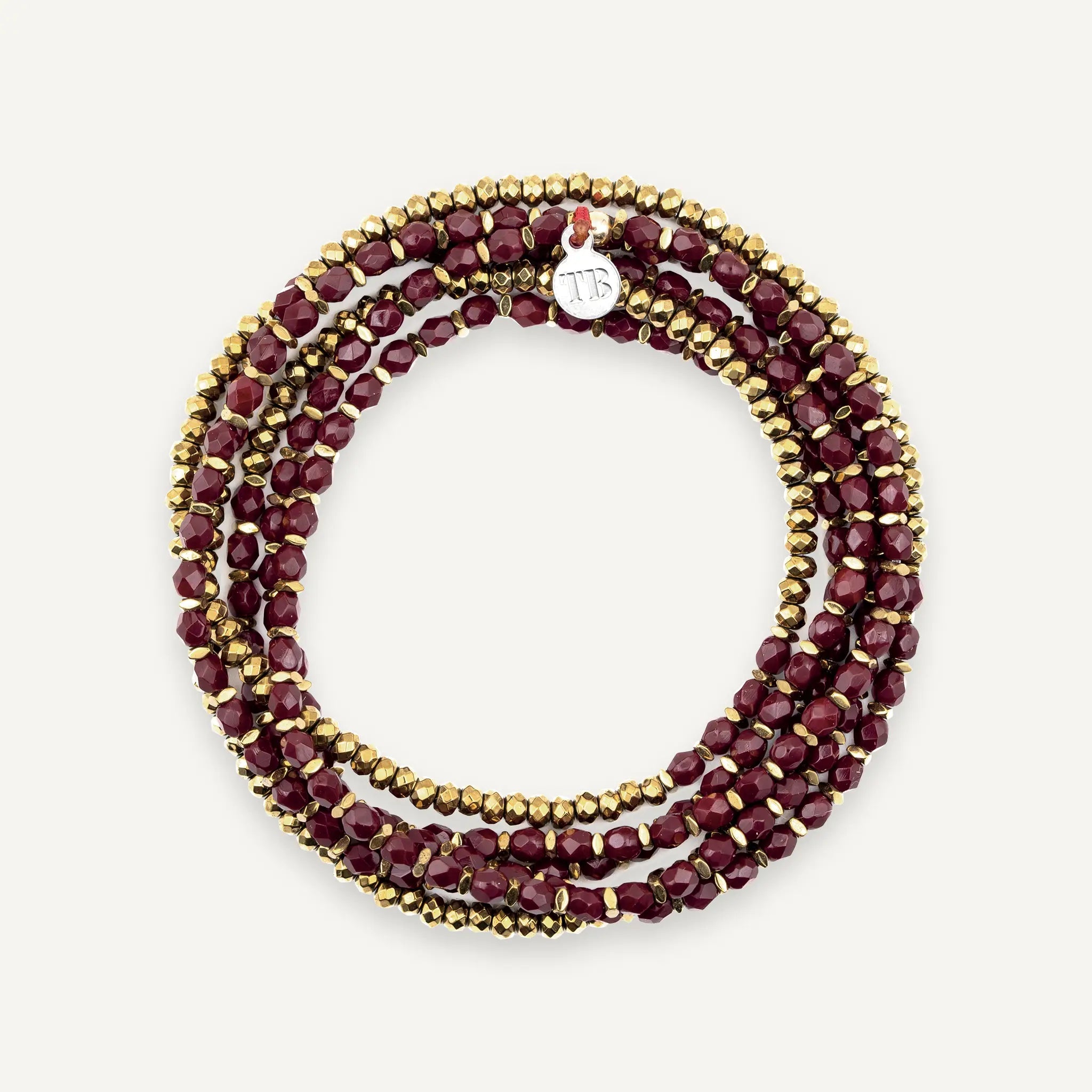 collier / bracelet CAROLINE - Rouge Cerise - Têtes Blondes