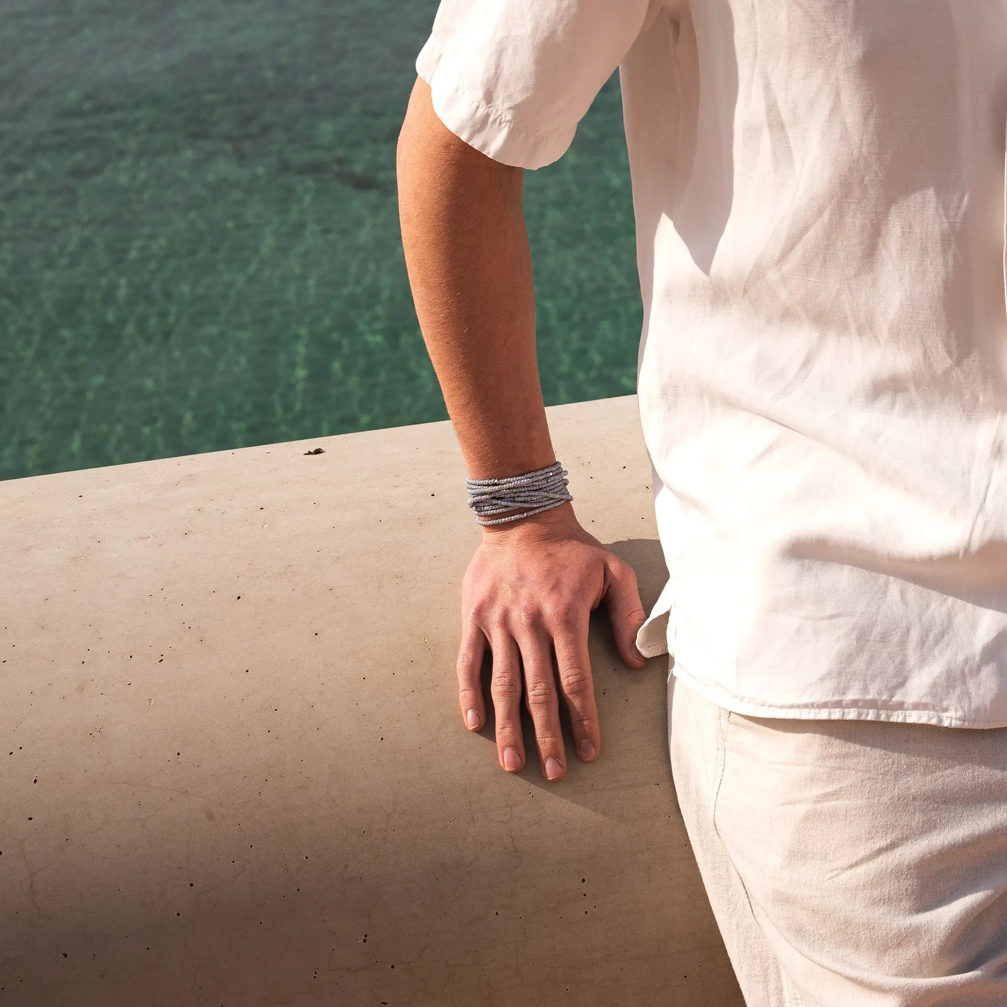 collier / bracelet COCONUT 10 - Blanc & Noir - Têtes Blondes