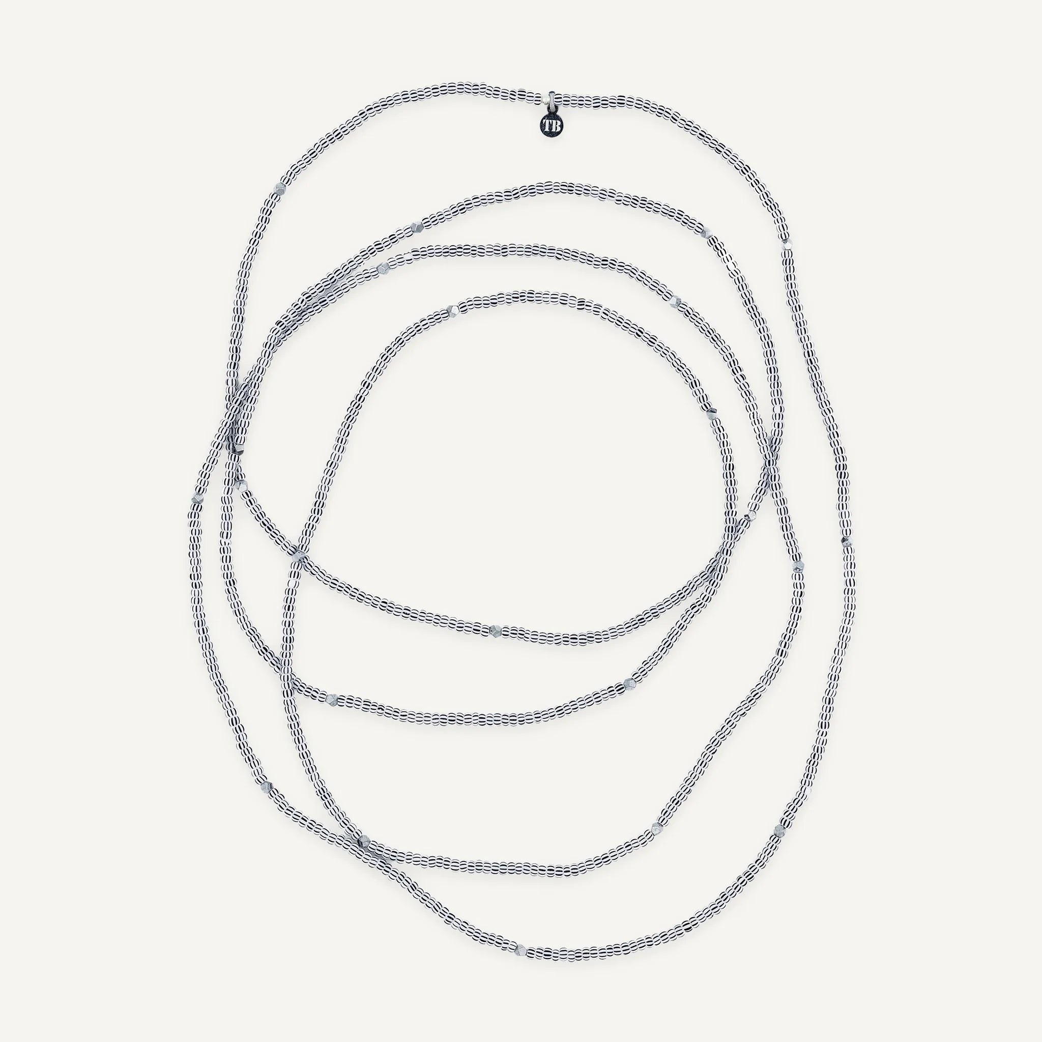 collier / bracelet COCONUT 10 - Blanc & Noir - Têtes Blondes