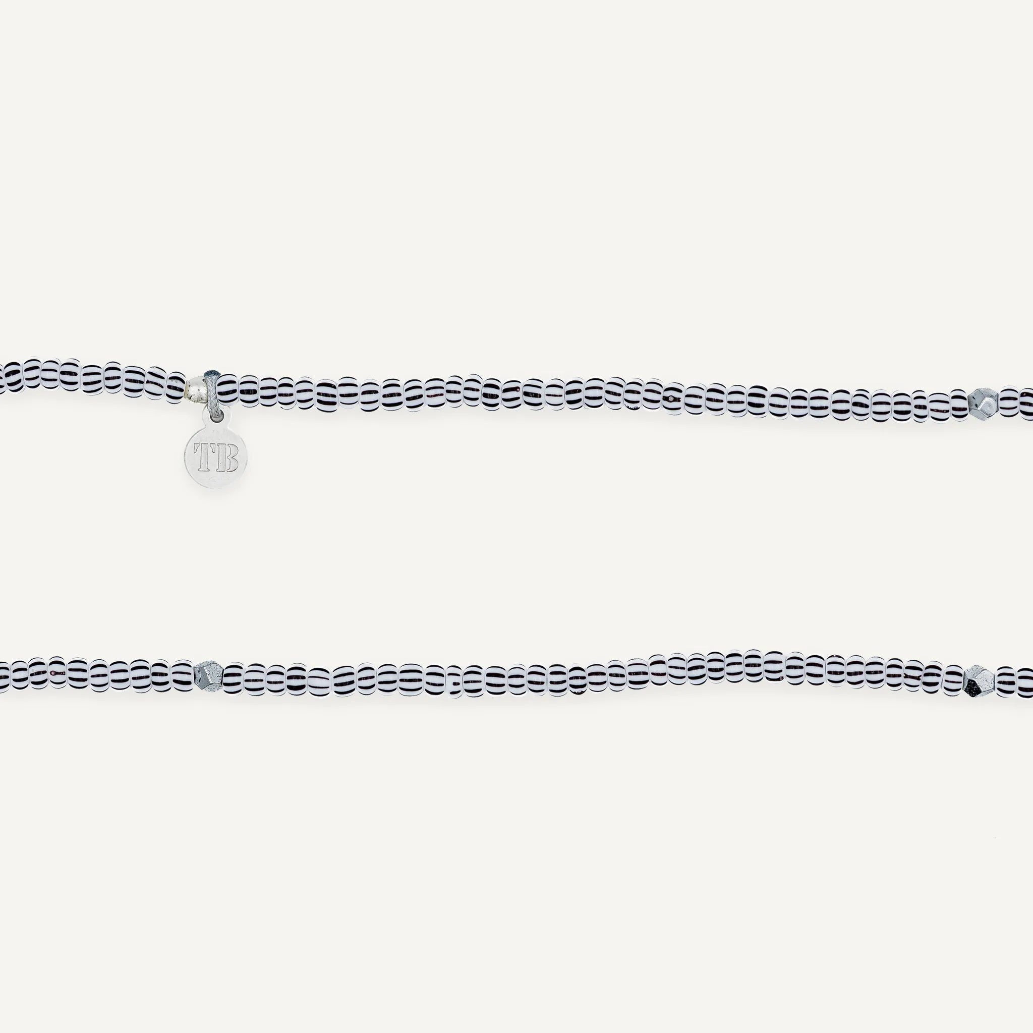 collier / bracelet COCONUT 10 - Blanc & Noir - Têtes Blondes
