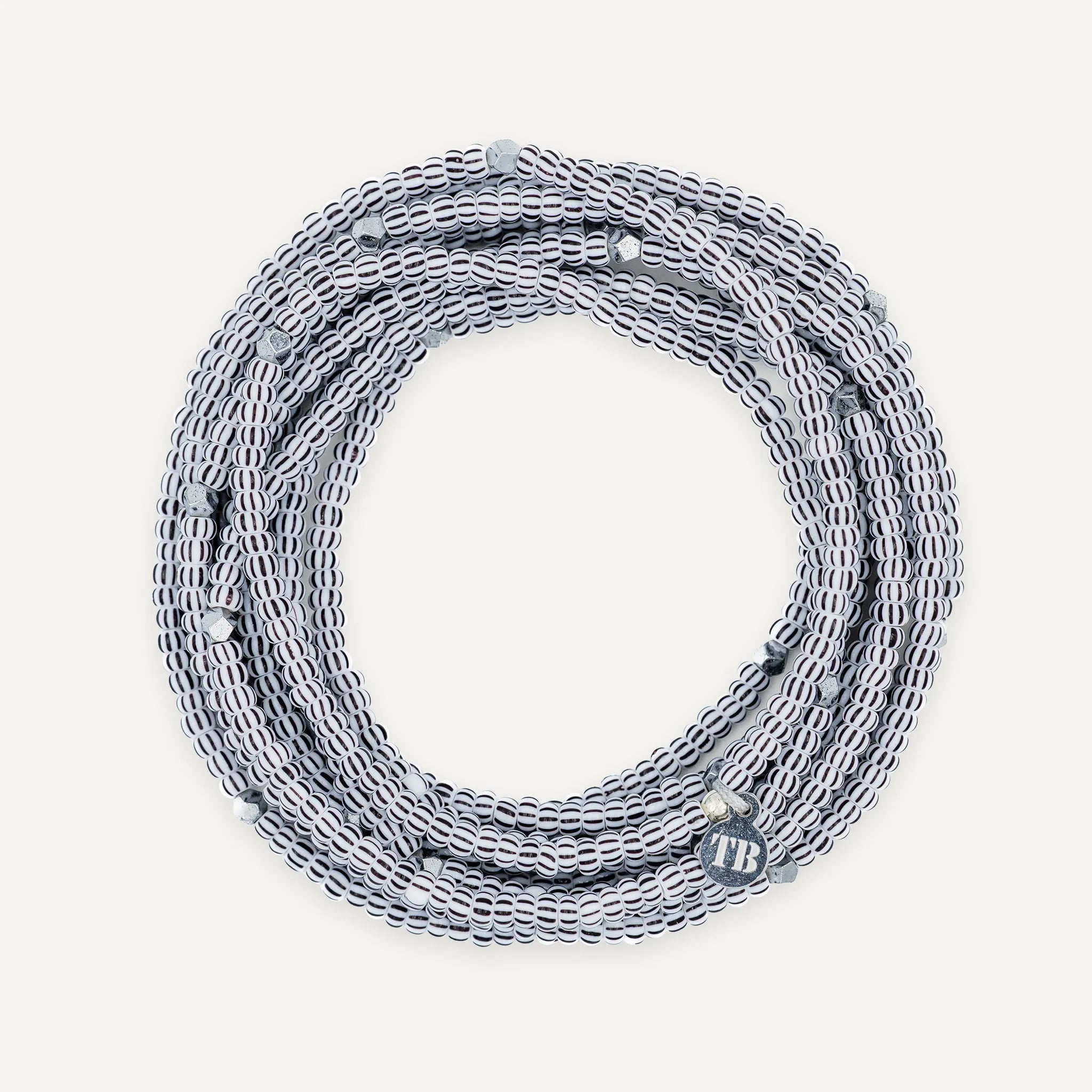 collier / bracelet COCONUT 10 - Blanc & Noir - Têtes Blondes