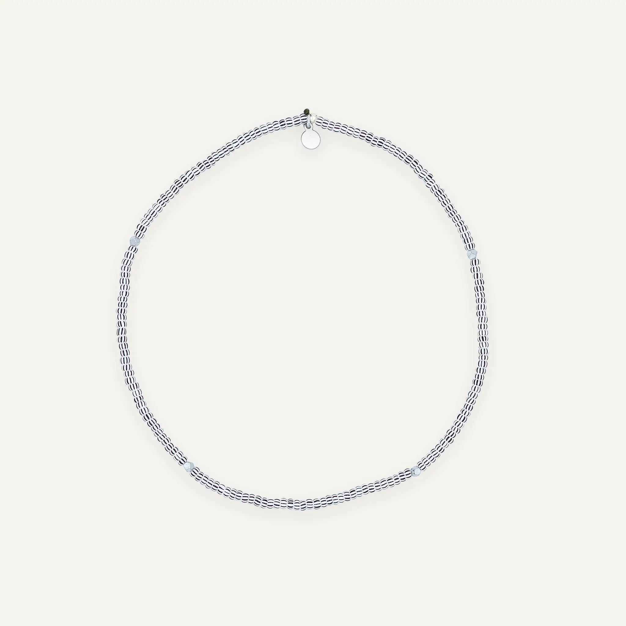 collier / bracelet COCONUT 2 - Blanc & Noir - Têtes Blondes