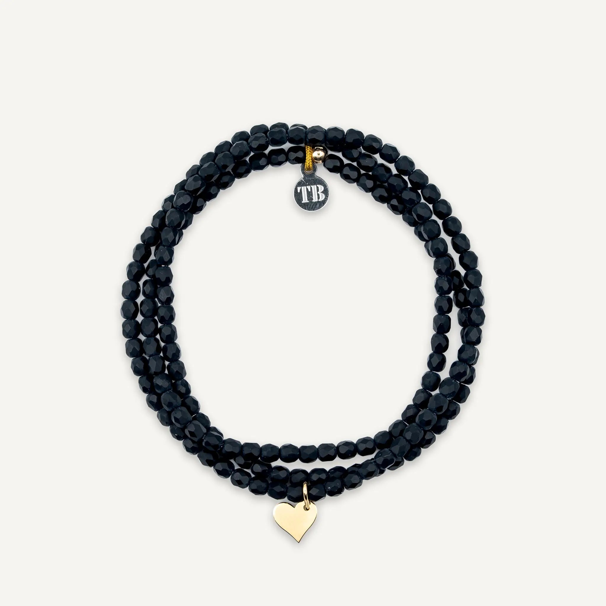 collier / bracelet COEUR GOLD - Noir Mat - Têtes Blondes