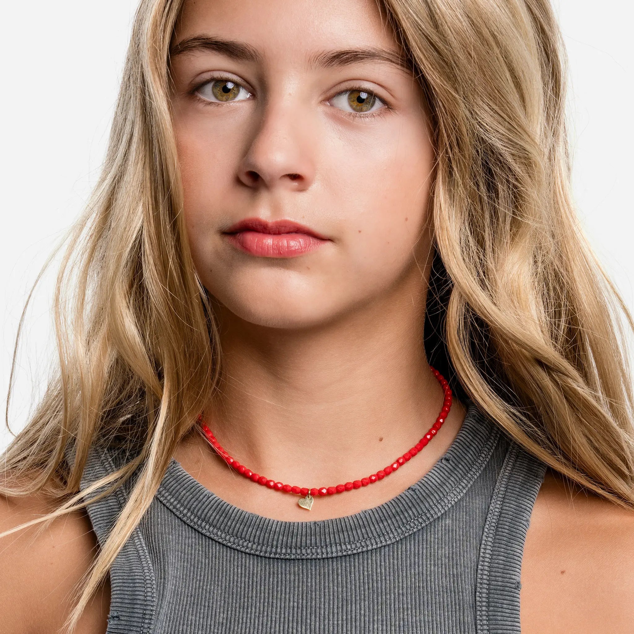 collier / bracelet COEUR GOLD - Rouge - Têtes Blondes