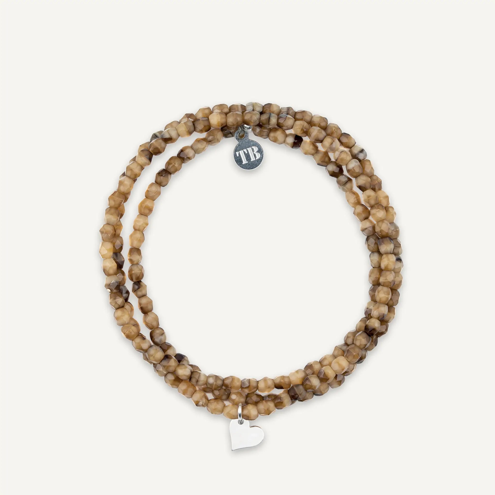 collier / bracelet COEUR SILVER - Caramel - Têtes Blondes