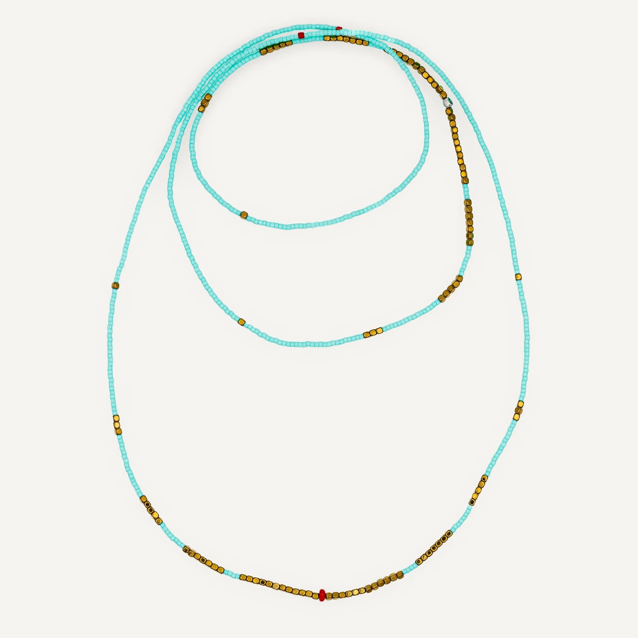collier / bracelet COLETTE SLIM 6 - Bleu Cyan - Têtes Blondes