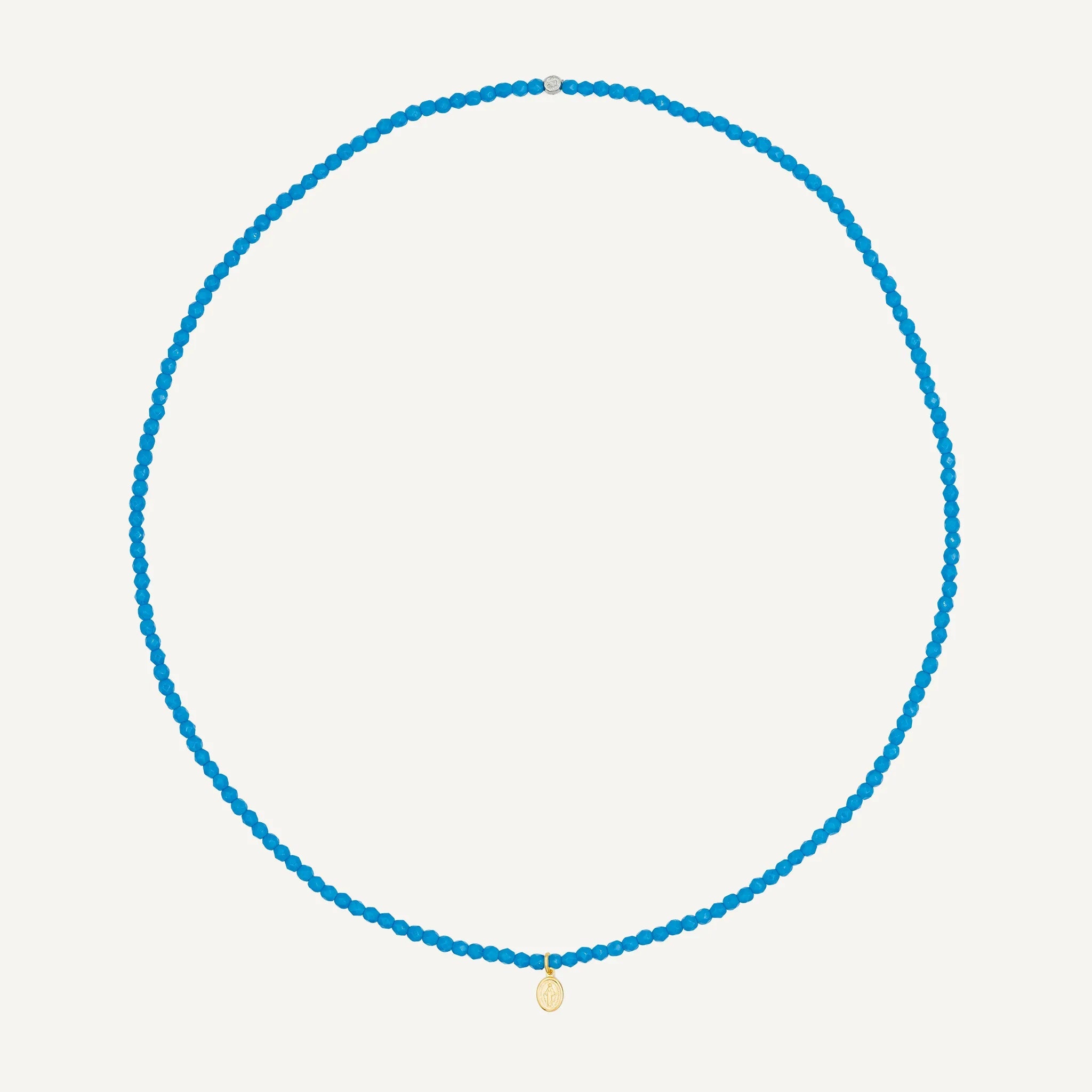 collier / bracelet Collier - Bracelet Bleu Azur - Têtes Blondes