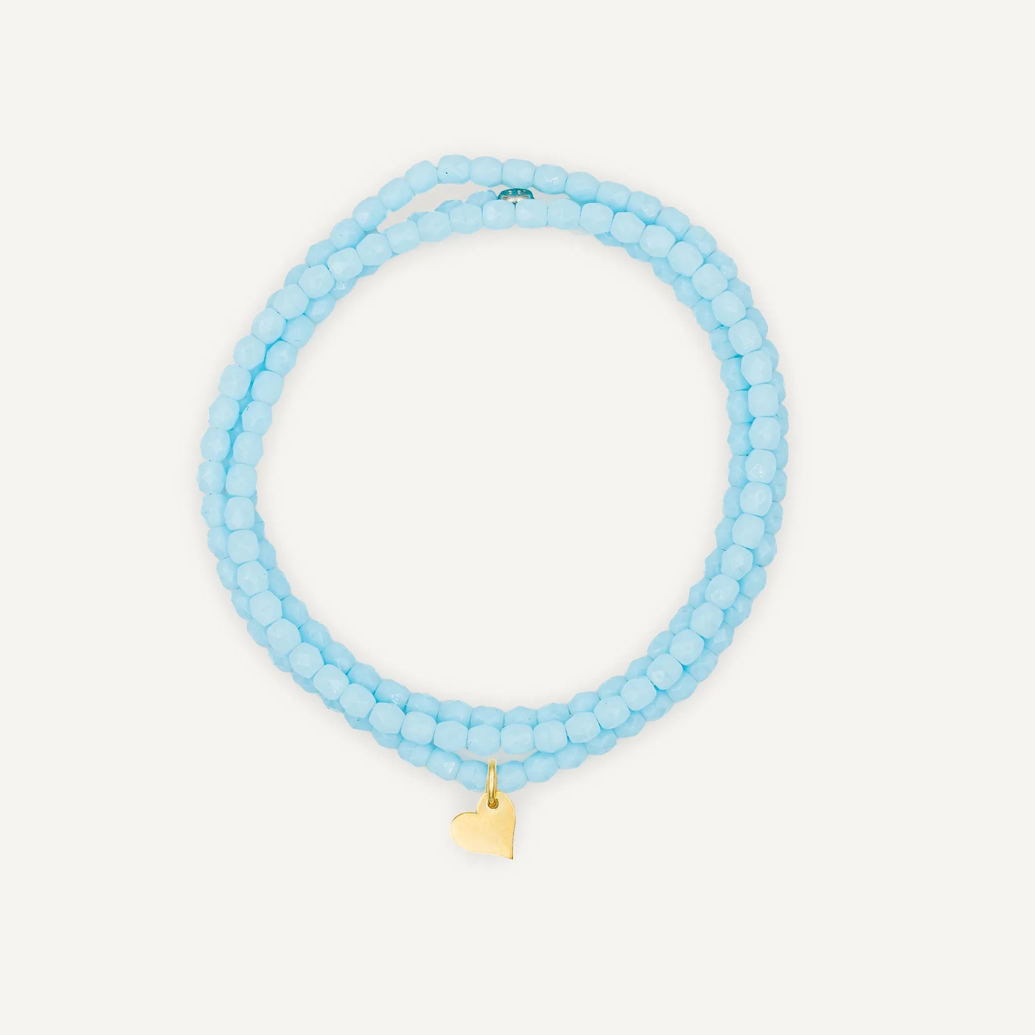 collier / bracelet Collier - Bracelet Bleu Ciel - Têtes Blondes