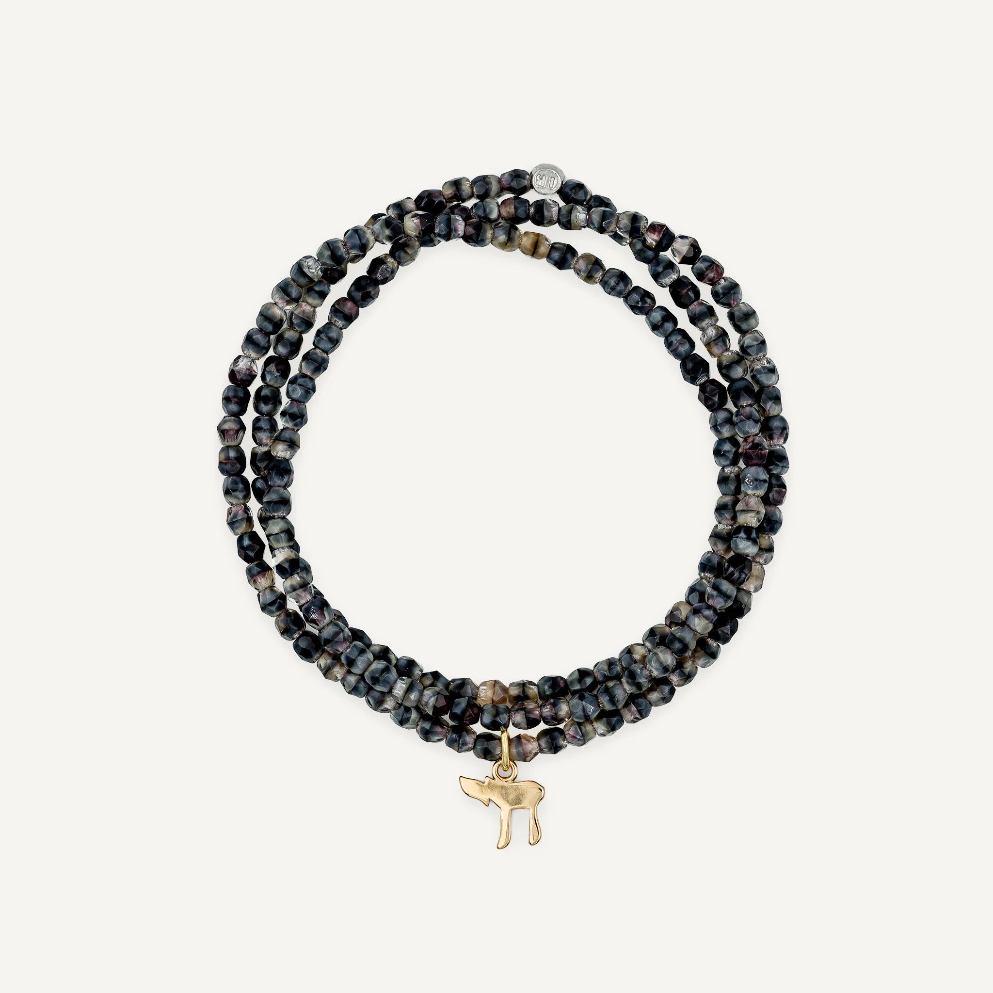 collier / bracelet Collier - Bracelet Gris Marbré - Têtes Blondes