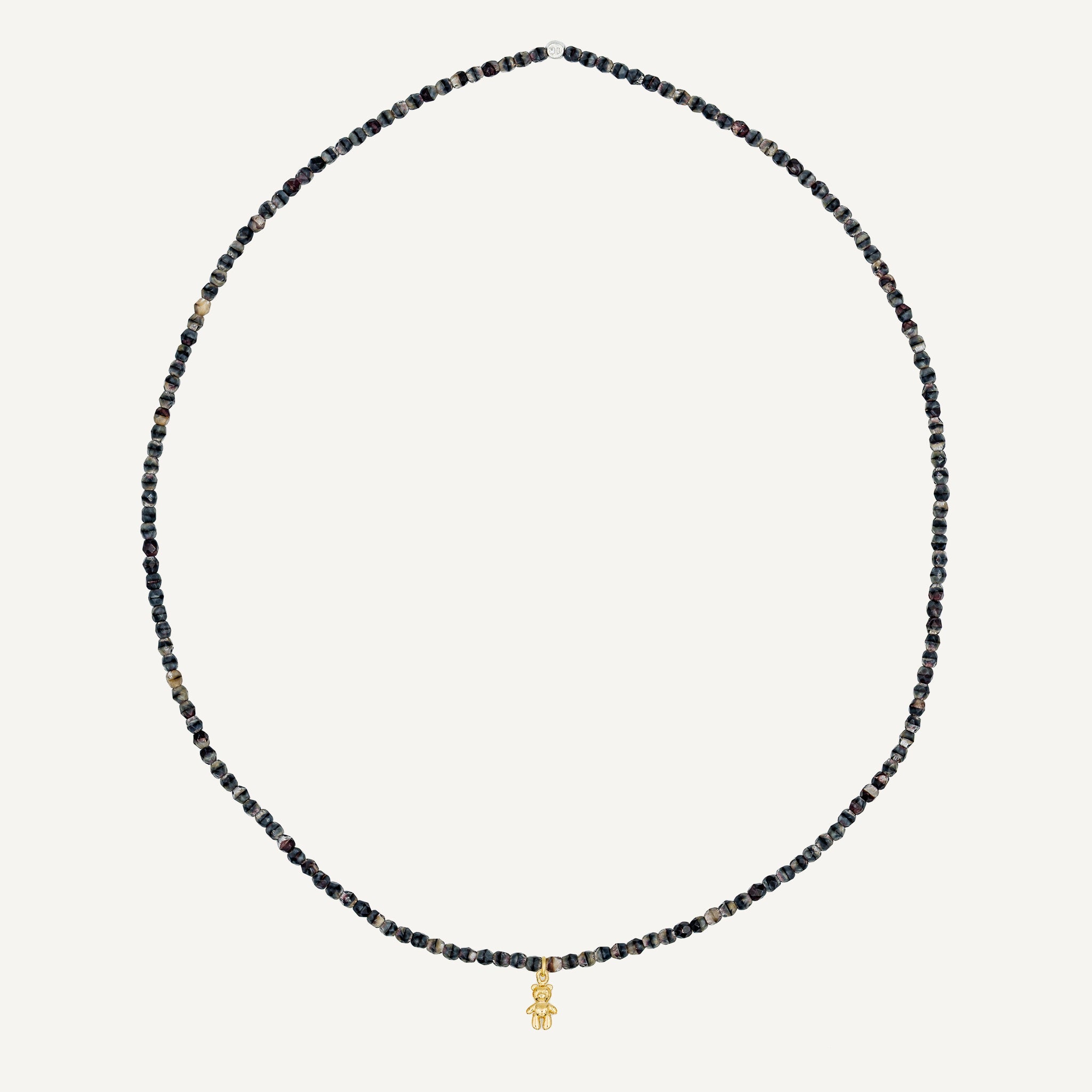 collier / bracelet Collier - Bracelet Gris Marbré - Têtes Blondes