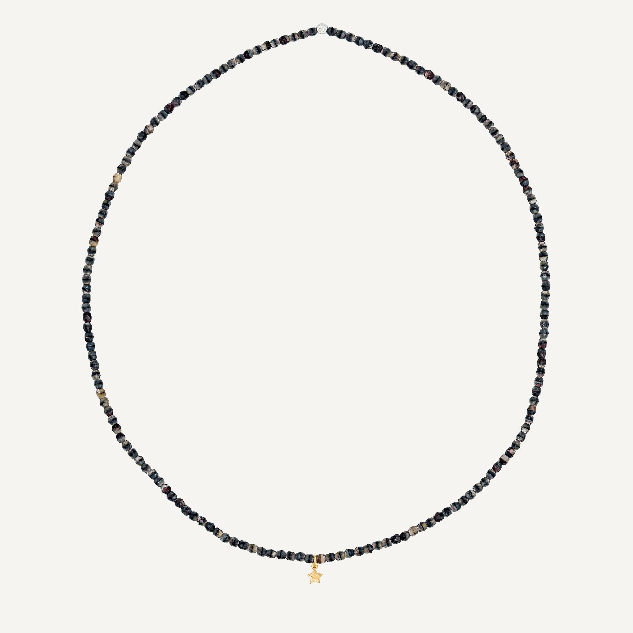 collier / bracelet Collier - Bracelet Gris Marbré - Têtes Blondes