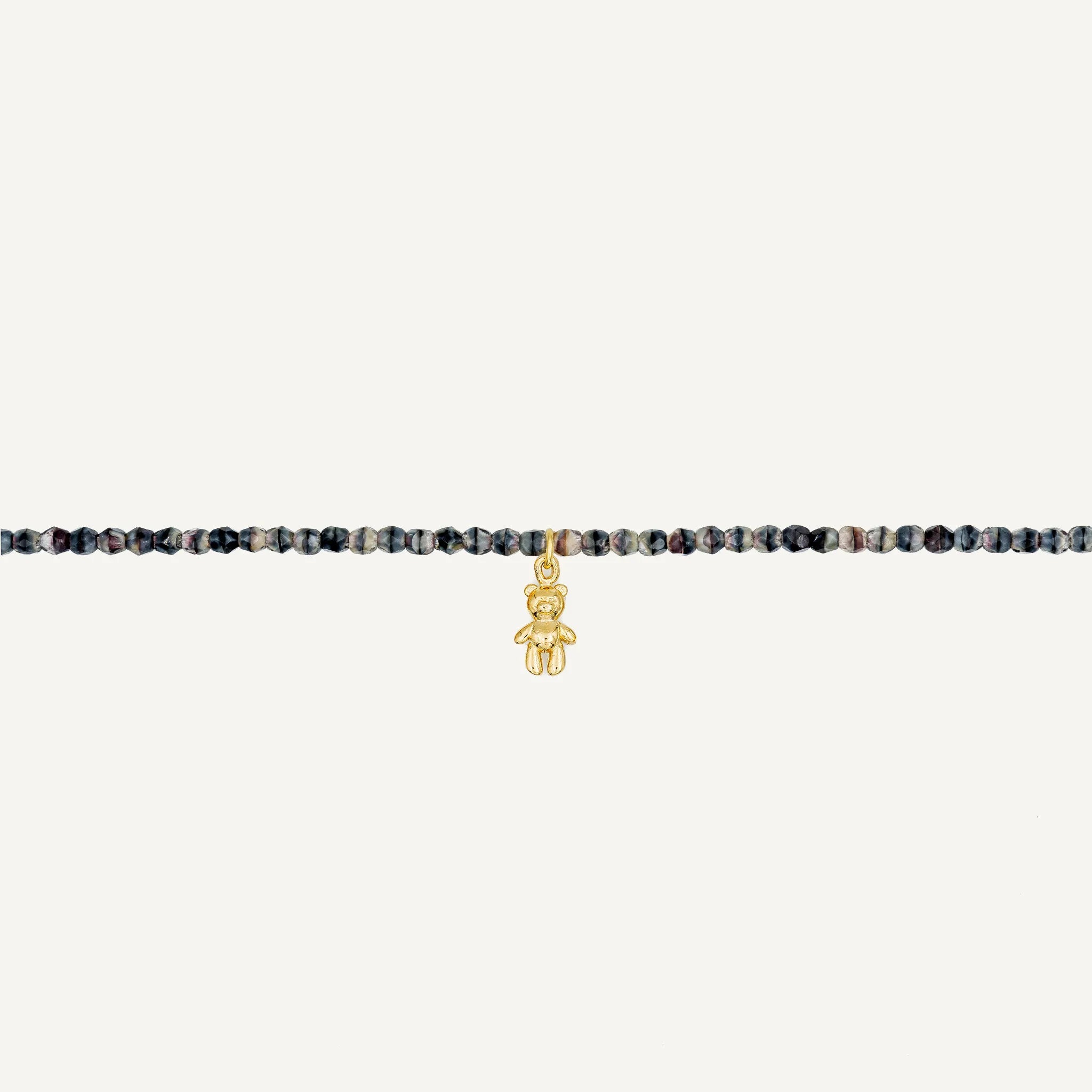 collier / bracelet Collier - Bracelet Gris Marbré - Têtes Blondes