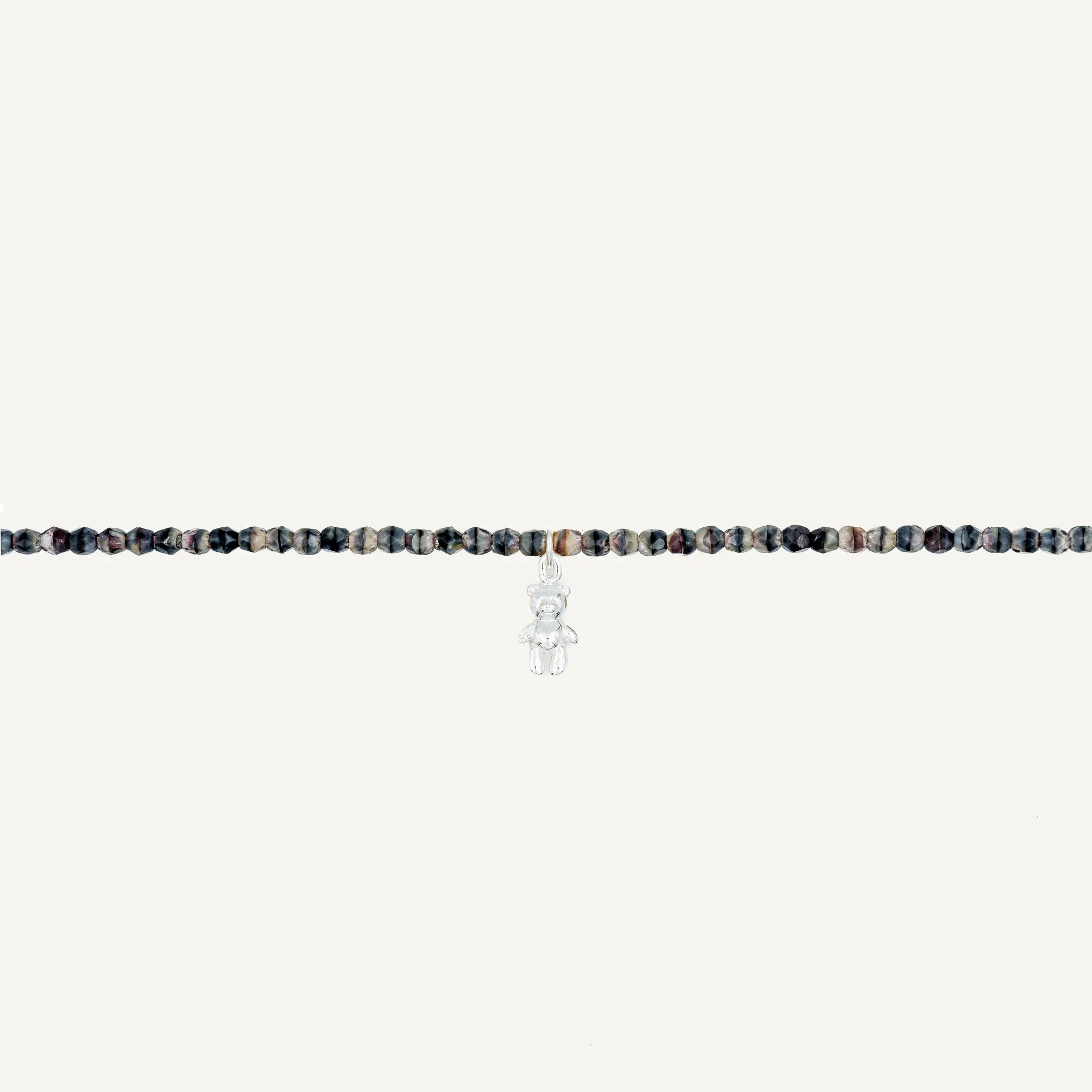 collier / bracelet Collier - Bracelet Gris Marbré - Têtes Blondes