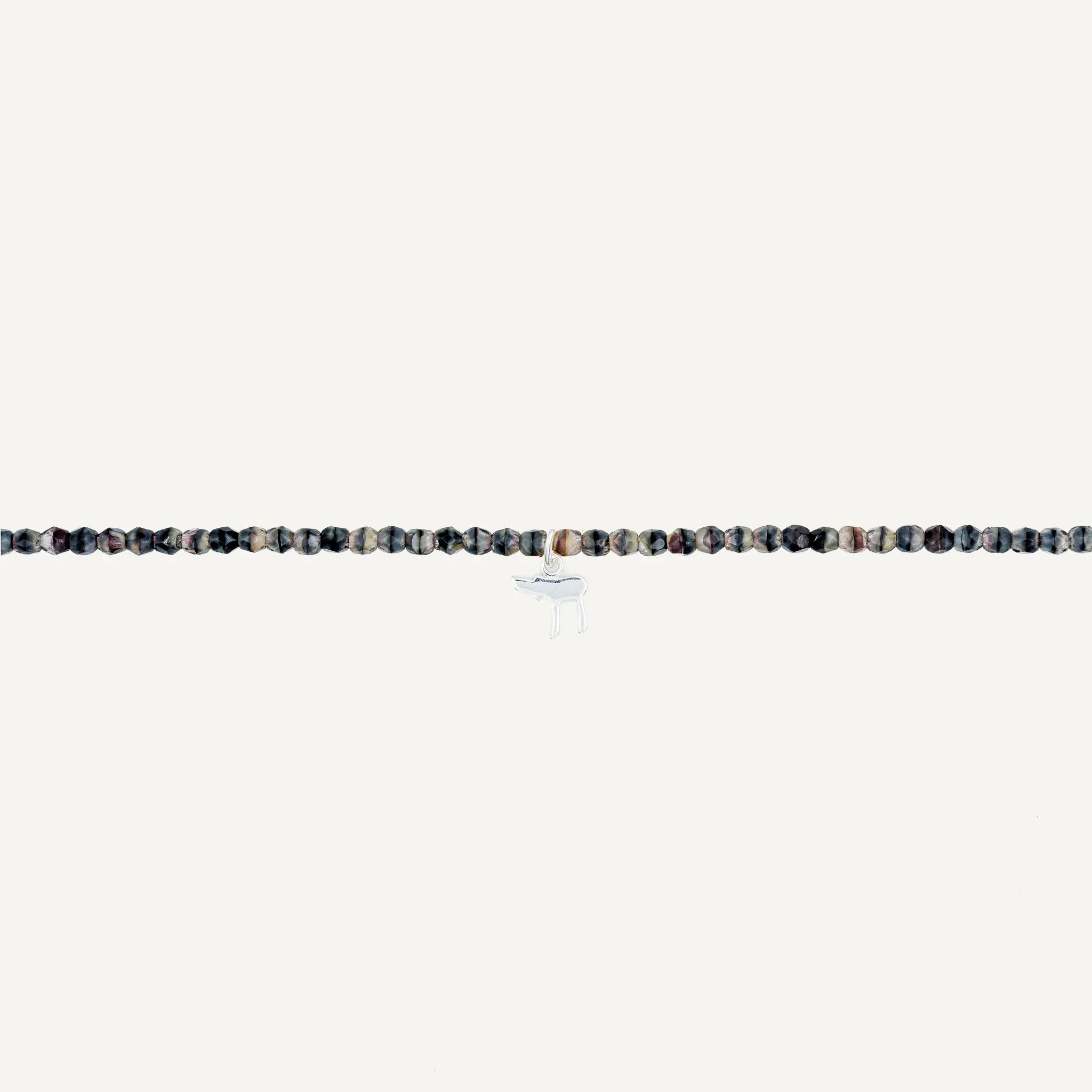 collier / bracelet Collier - Bracelet Gris Marbré - Têtes Blondes