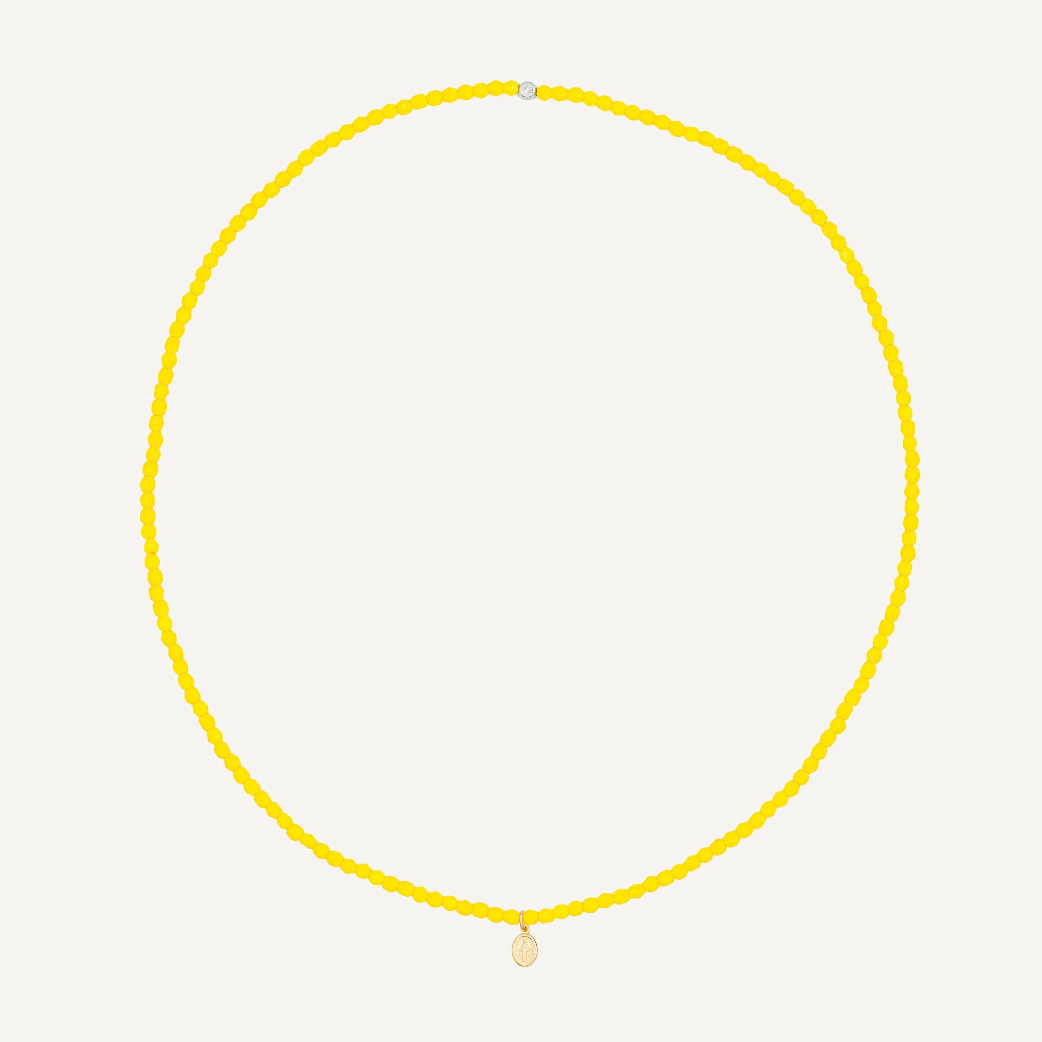 collier / bracelet Collier - Bracelet Jaune Néon - Têtes Blondes