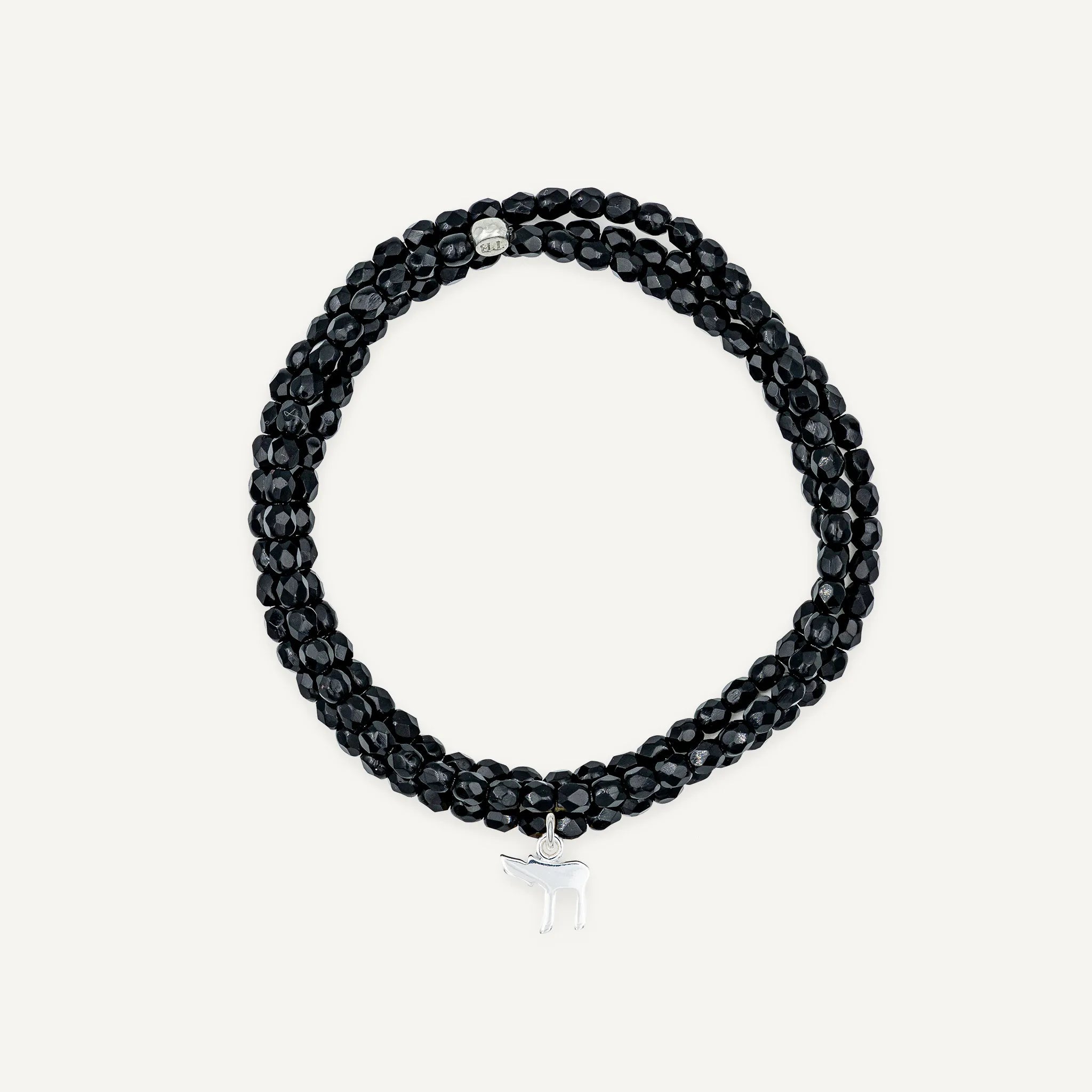 collier / bracelet Collier - Bracelet Noir Brillant - Têtes Blondes